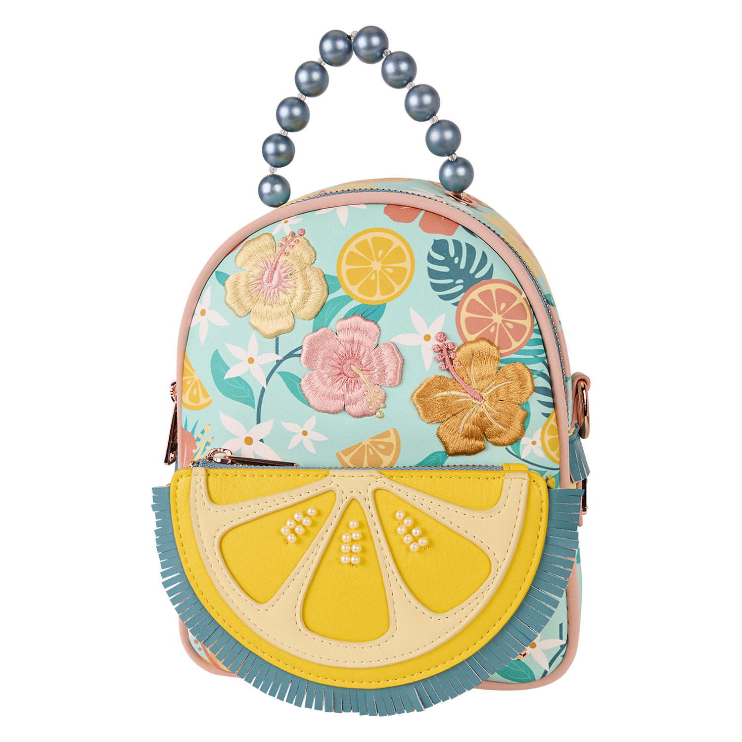 Loungefly Tropical Lemon Floral Convertible Mini Backpack & Crossbody Bag