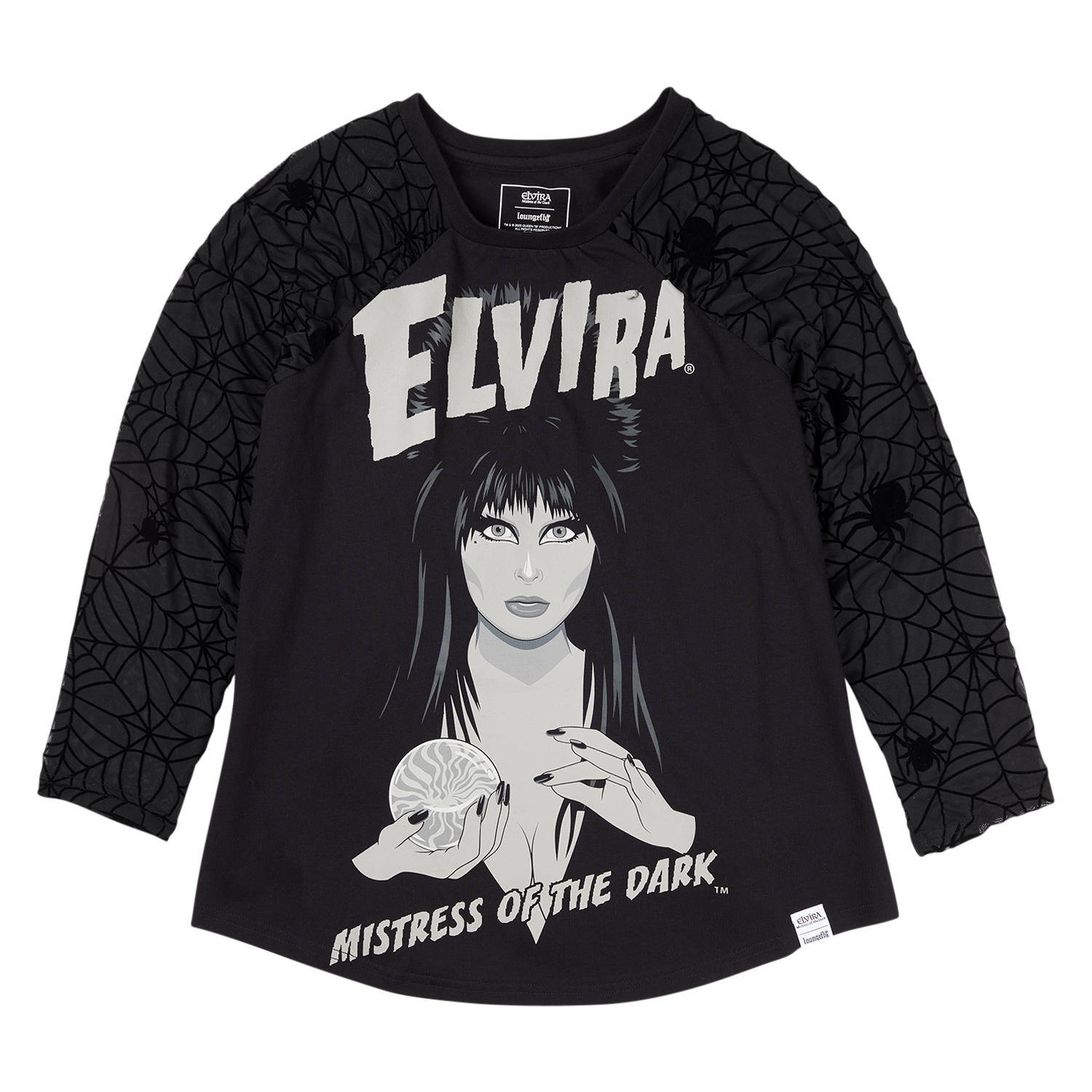 Elvira, Mistress of the Dark Glow Unisex Raglan Tee
