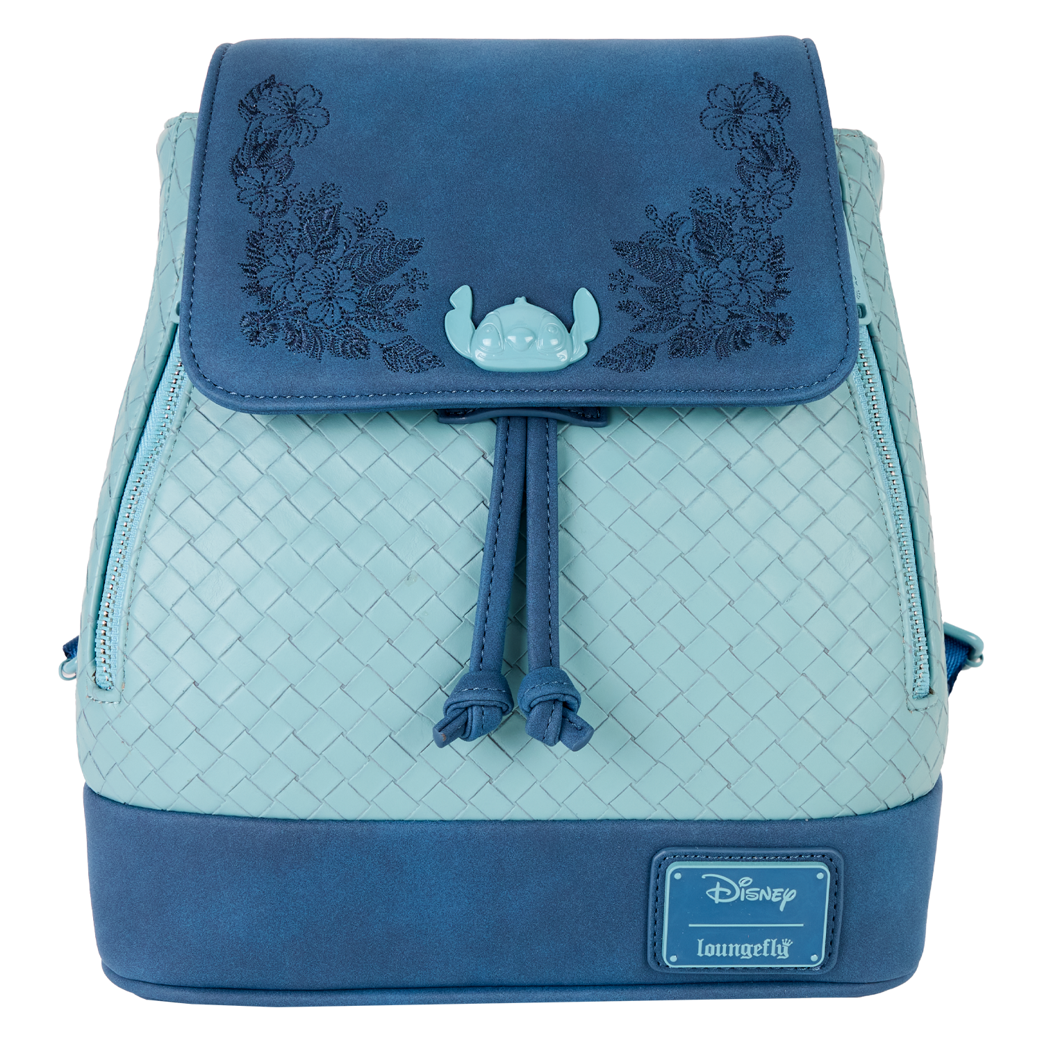 Stitch Embroidered Floral Drawstring Mini Backpack