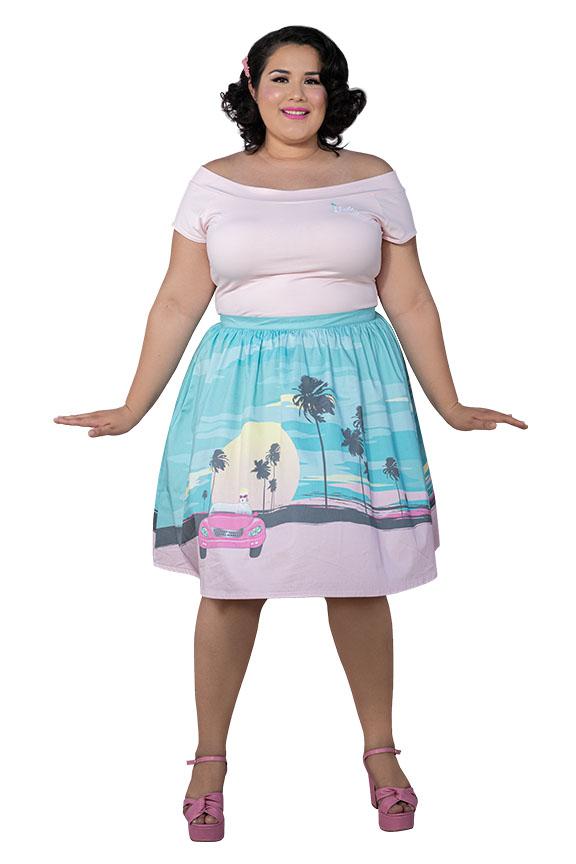 Stitch Shoppe X Barbie™ Palm Tree Embroidered Logo  Dizzy  Fashion Top