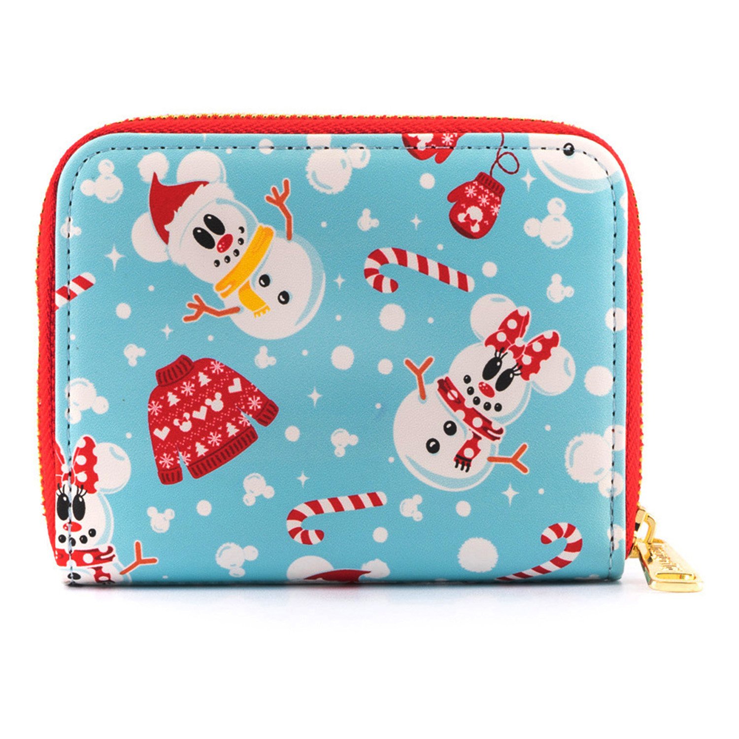 Disney Snowman Mickey and Minnie Mouse Zip Around Wallet