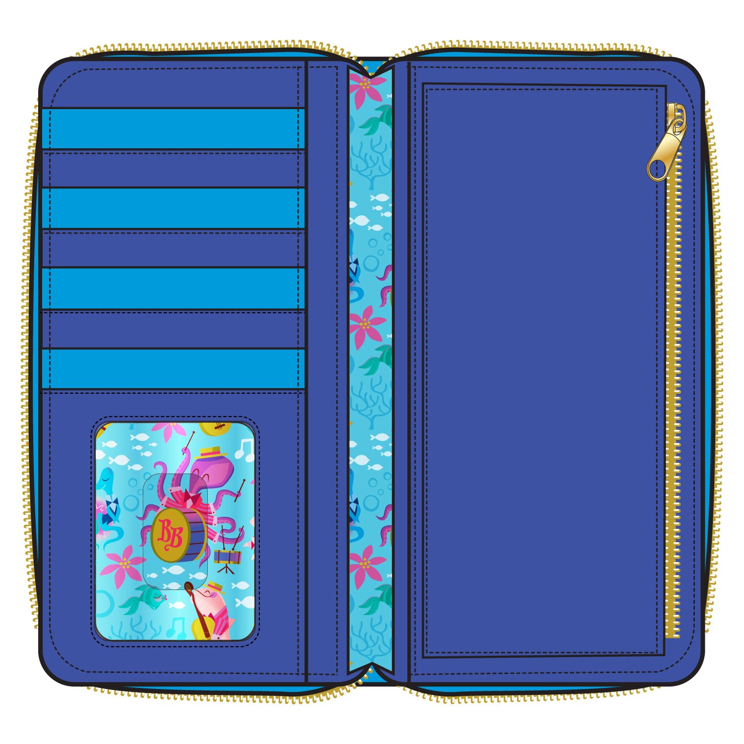 Disney Bedknobs and Broomsticks Underwater Zip Around Wallet