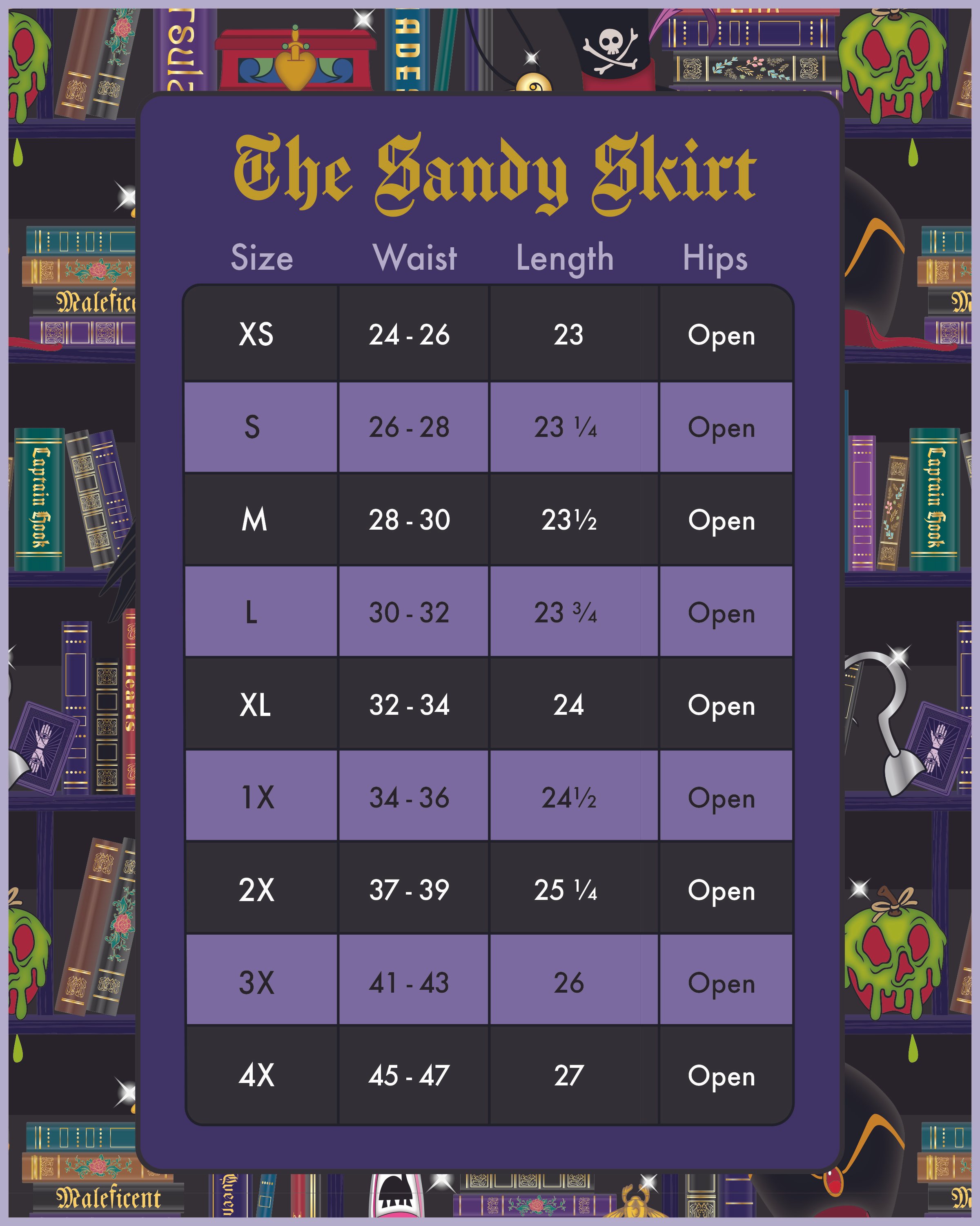 Disney Stitch Shoppe Villains Books  Sandy  Skirt