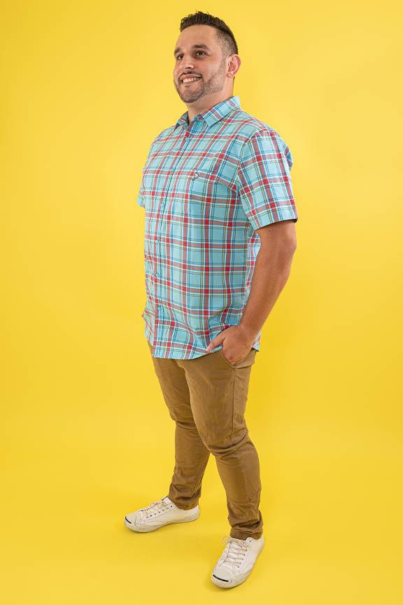 Stitch Shoppe by Loungefly Marvel Thor Plaid Unisex  Derrick  Woven Button Front Shirt