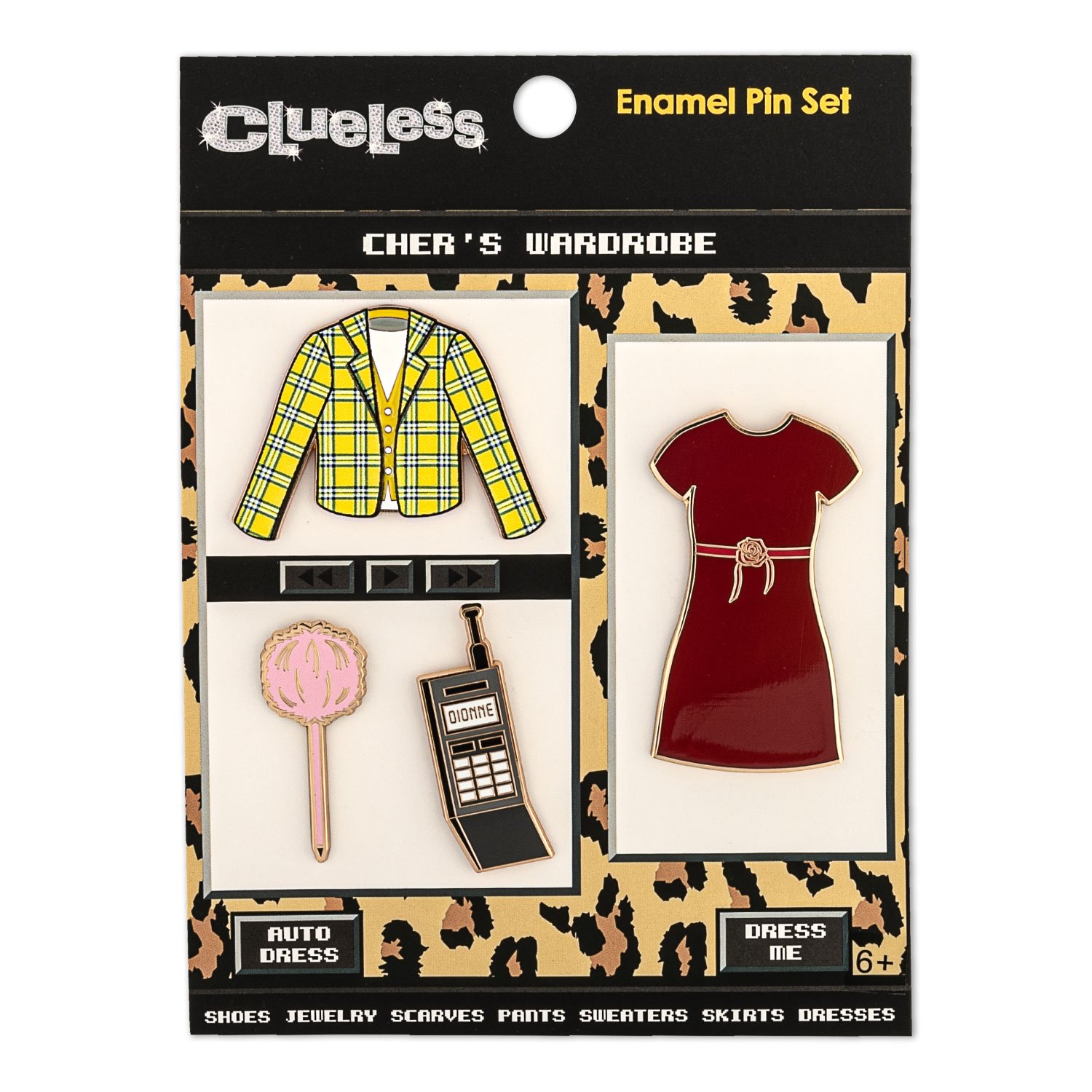 Clueless Cher's Wardrobe 4pc Enamel Pin Set