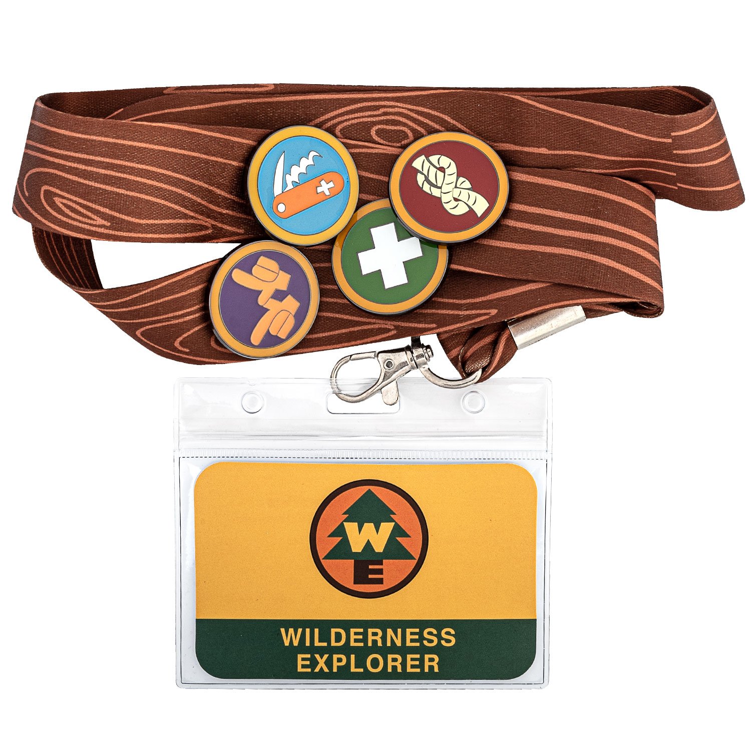 Pixar Up Wilderness Explorer Lanyard with Cardholder & 4 Enamel Pins