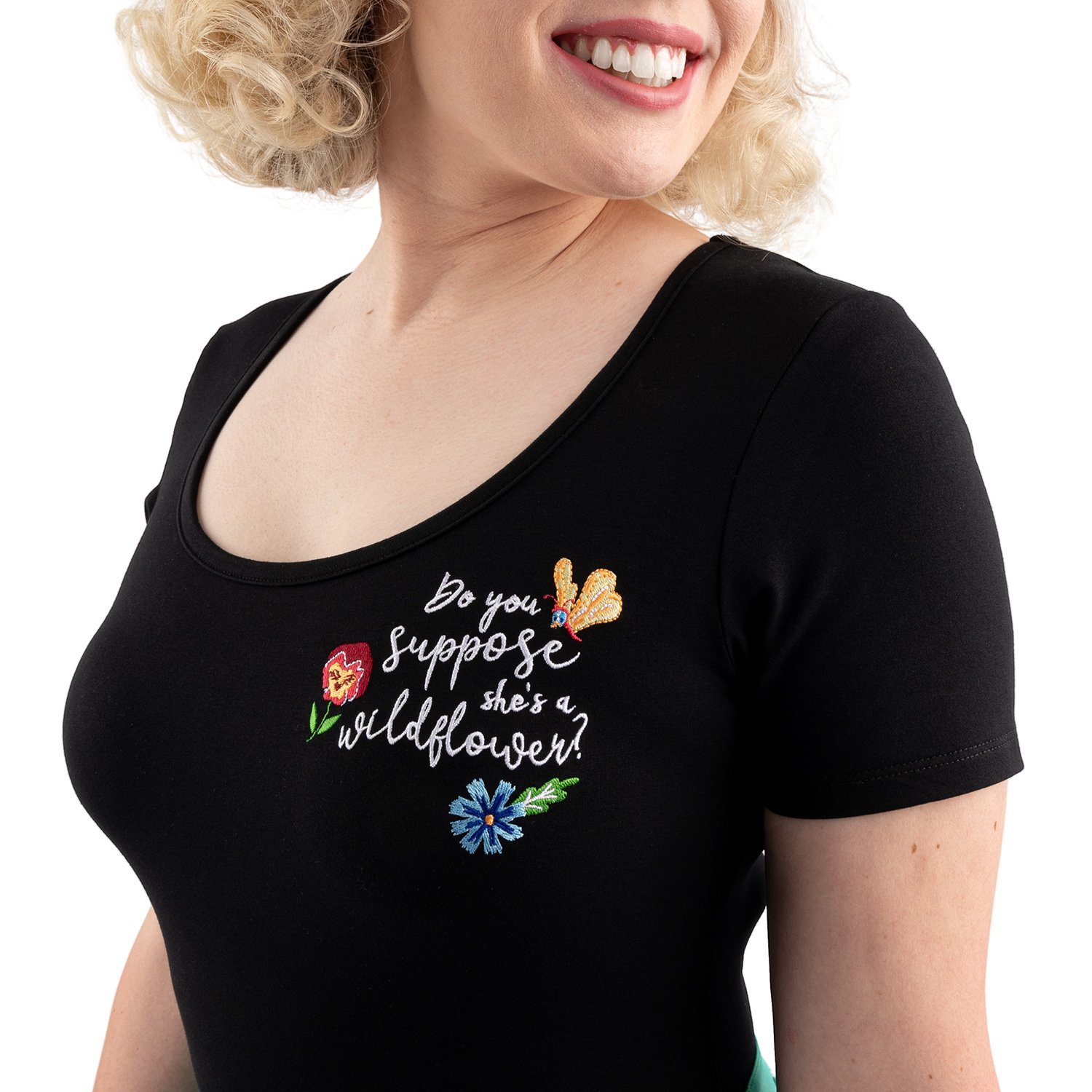 Disney Stitch Shoppe Alice in Wonderland  Kelly  Embroidered Fashion Top