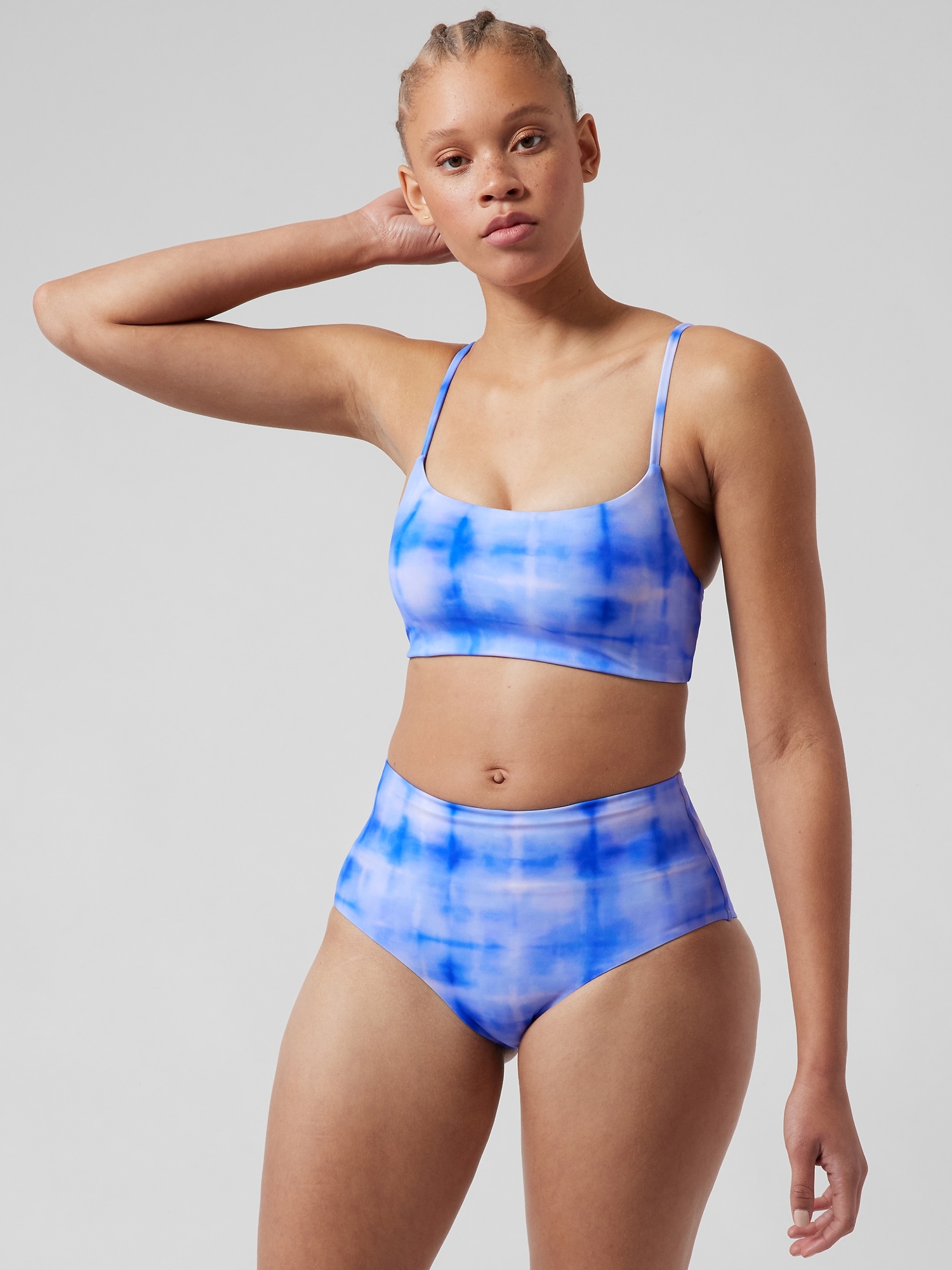 Scoop Printed Bikini Top A