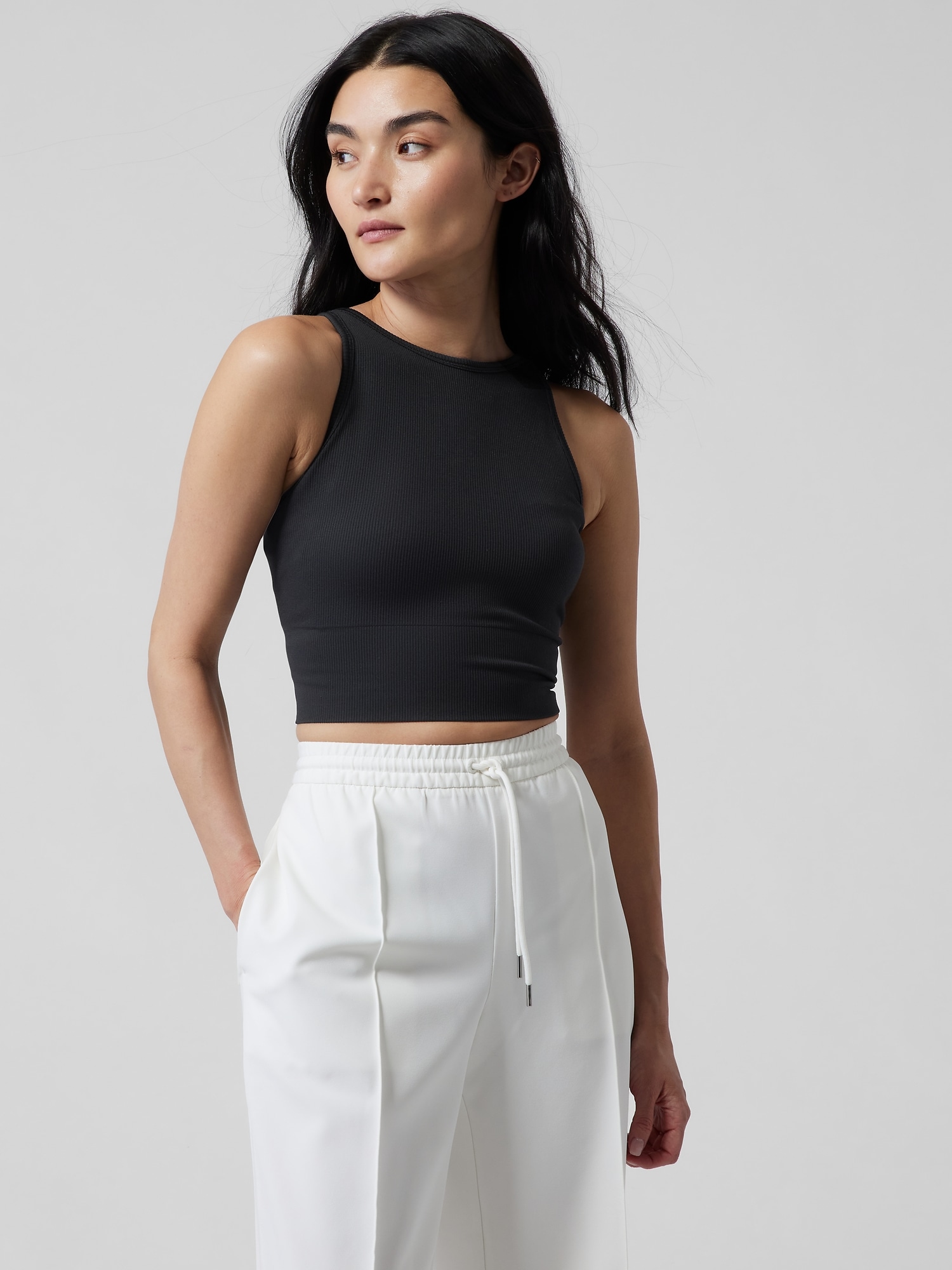 Aurora Seamless High Neck Crop Tank