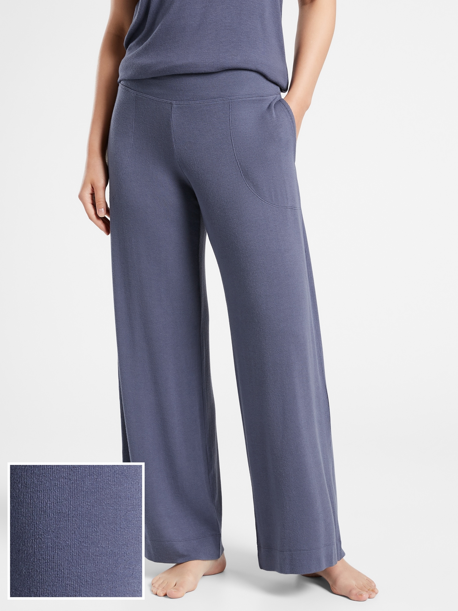 Well Rested Rib Sleep Wide Leg Pant