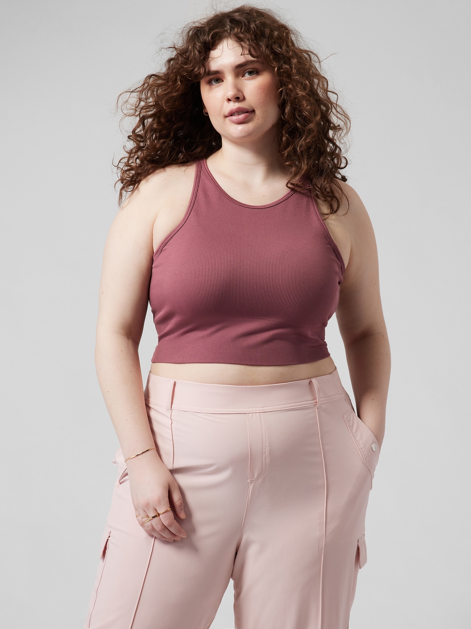 Aurora Seamless High Neck Crop Tank