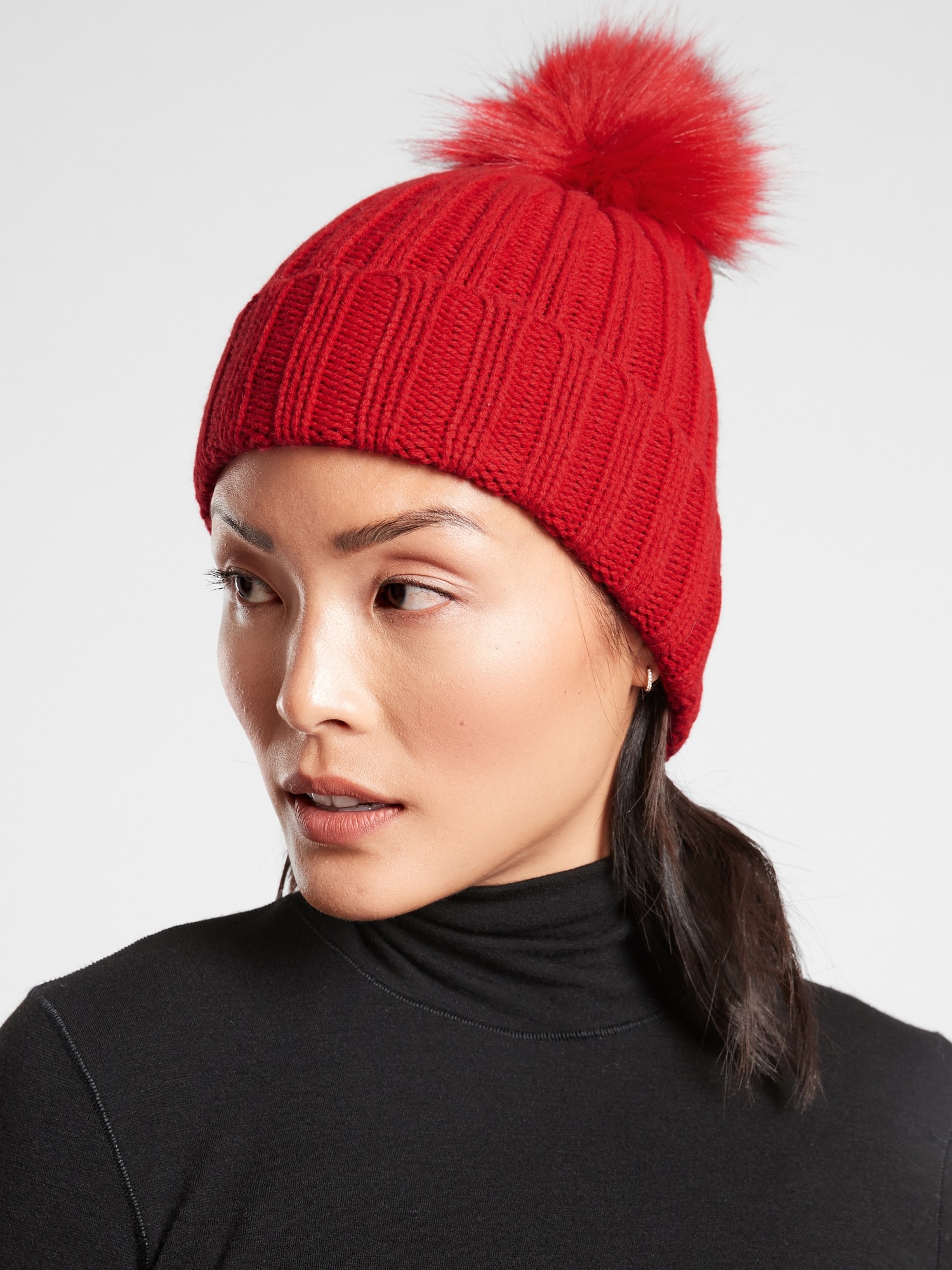 Ribbed Pom Beanie