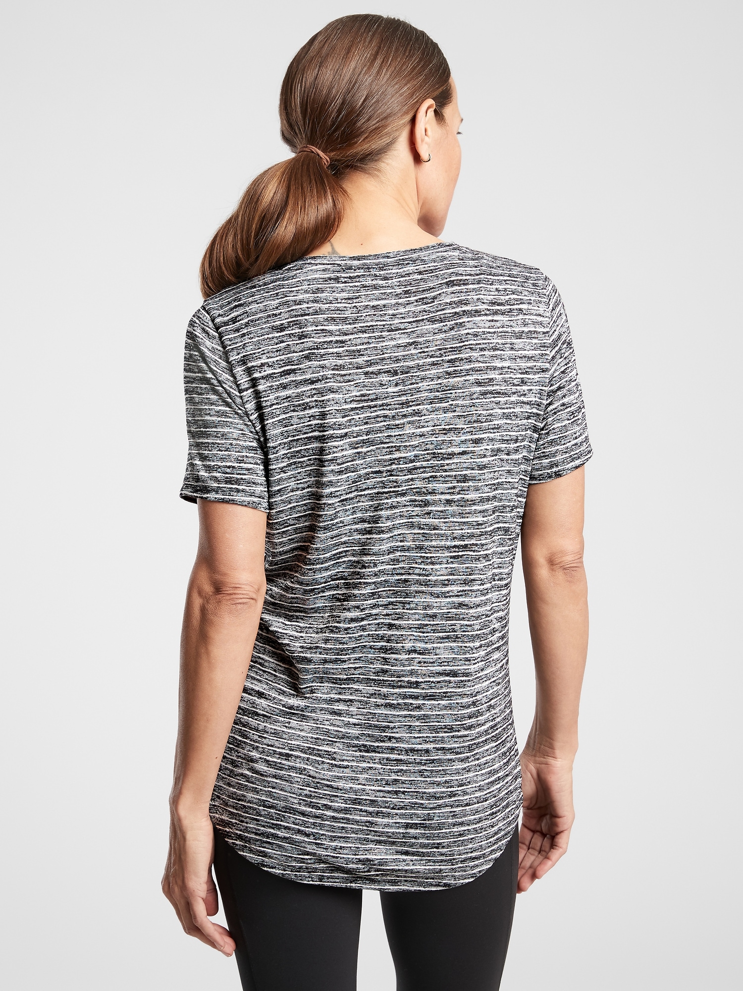 Breezy Striped Scoop V Tee
