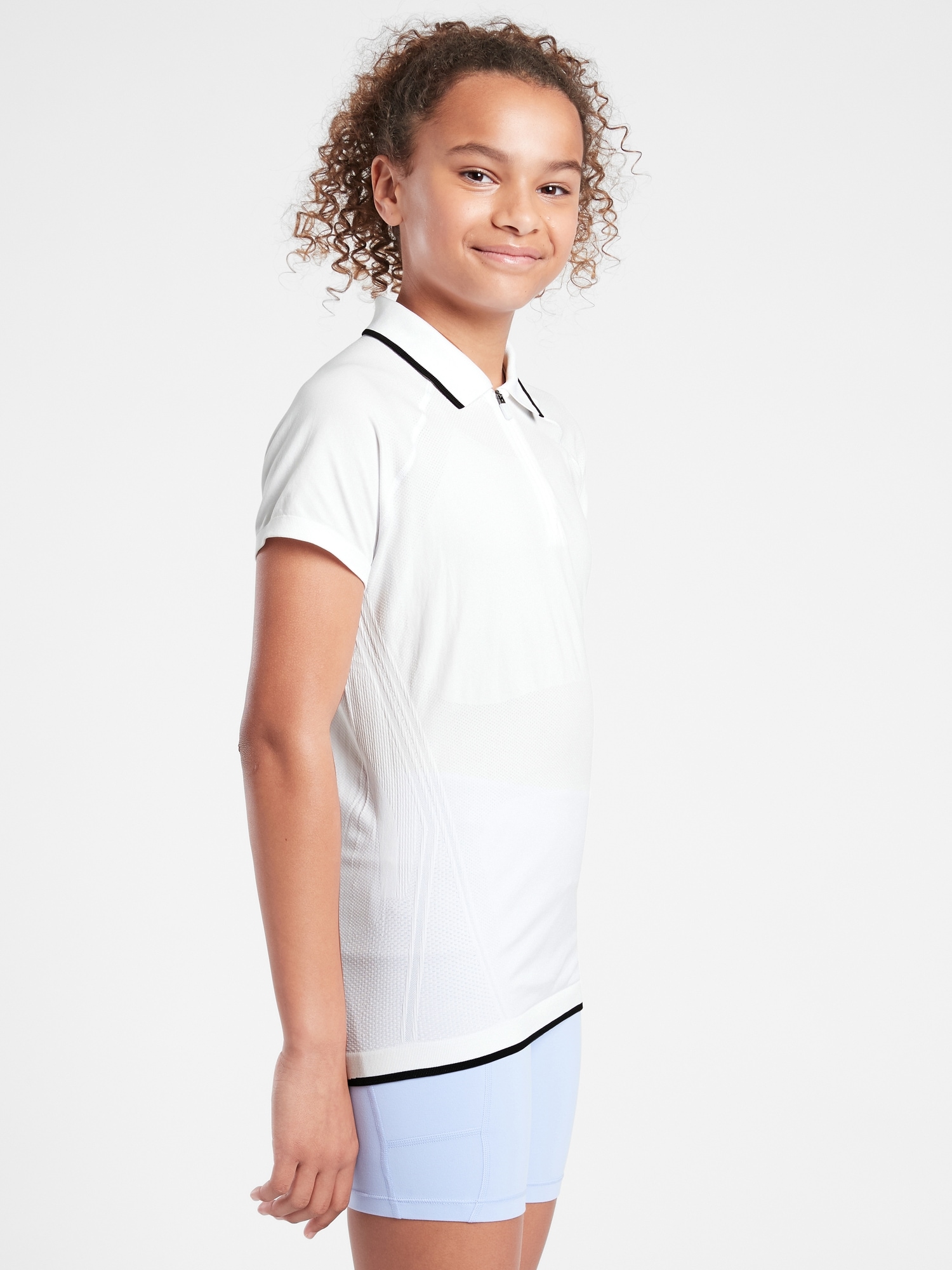 Athleta Girl Power Up Short Sleeve Polo