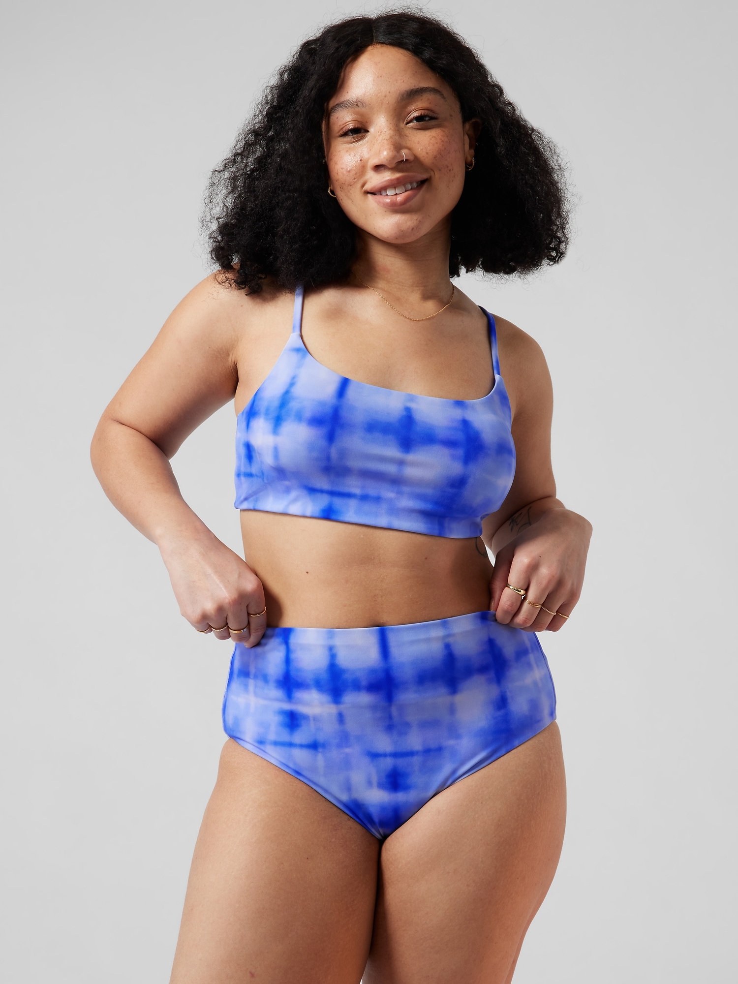 Scoop Printed Bikini Top A