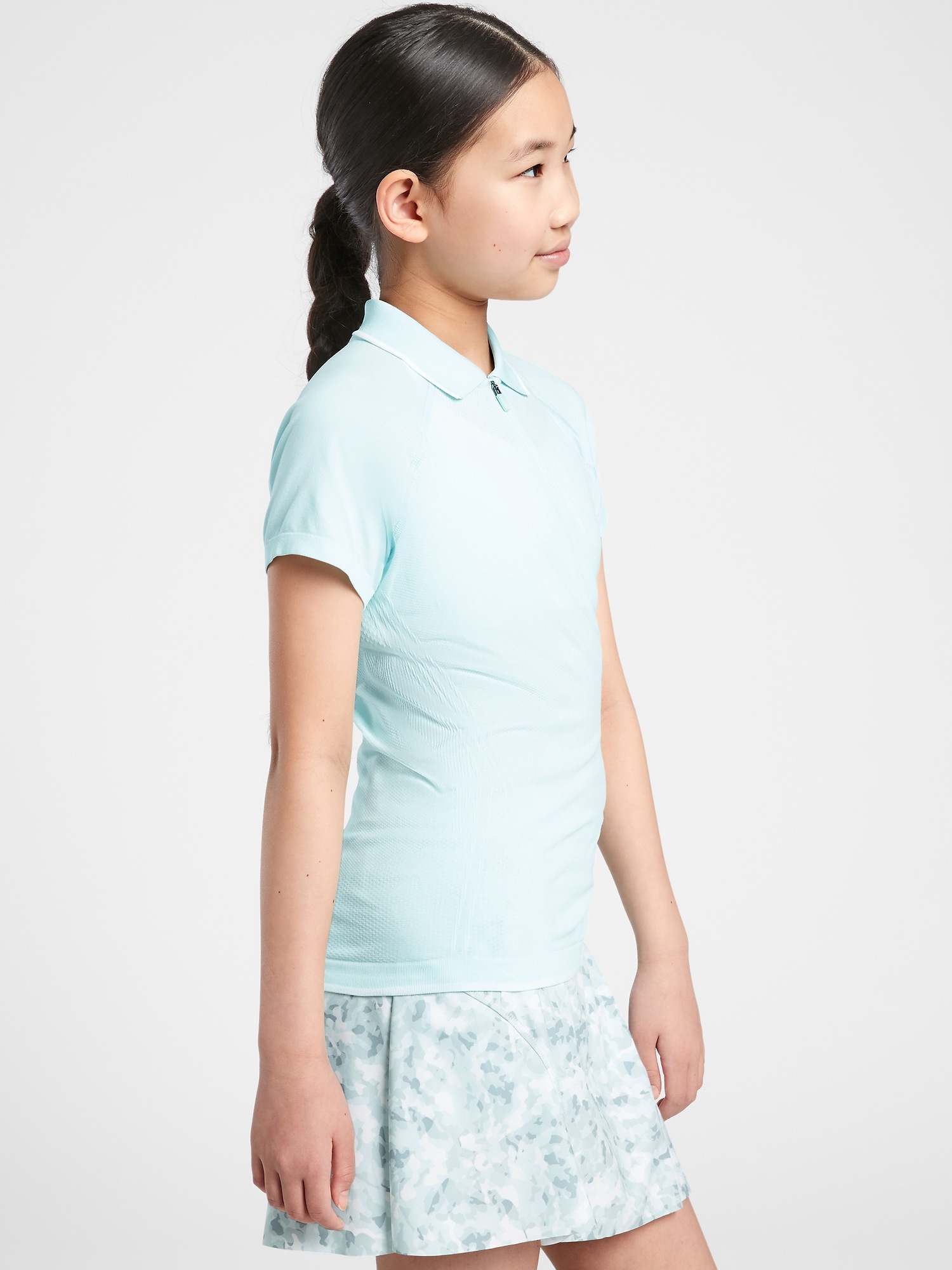 Athleta Girl Power Up Short Sleeve Polo
