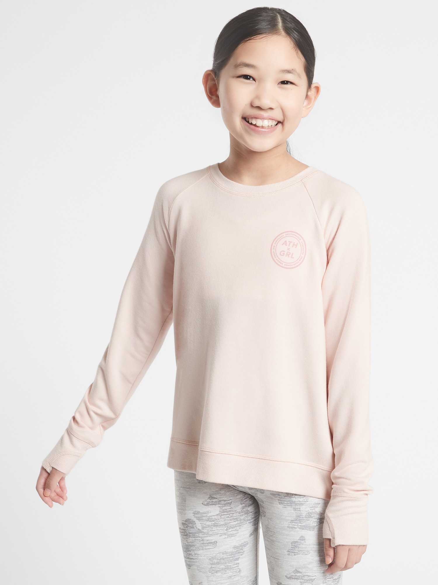 Athleta Girl Cozy Cross Your Fingers Sweatshirt