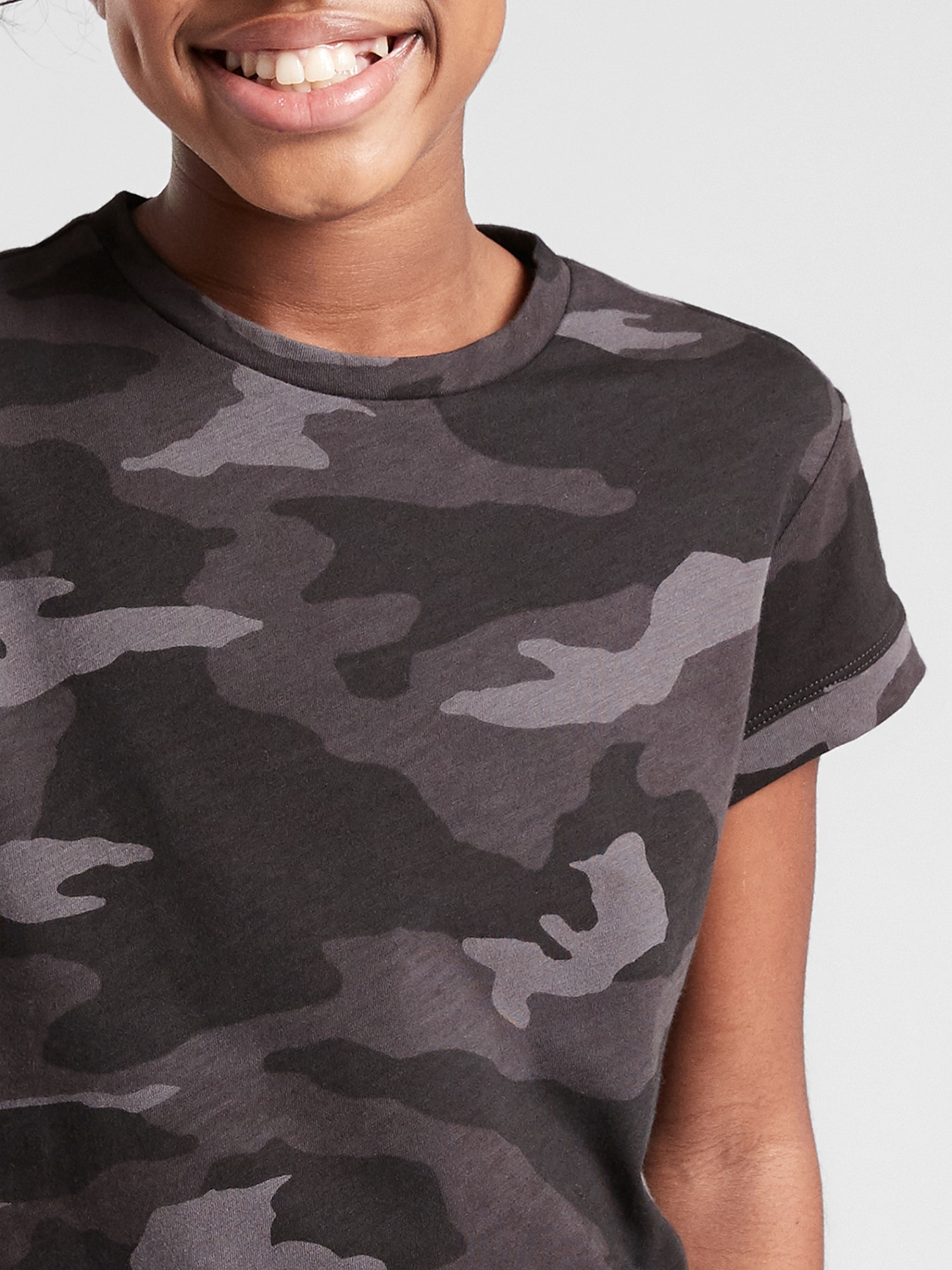 Athleta Girl Black Camo Daily Tee