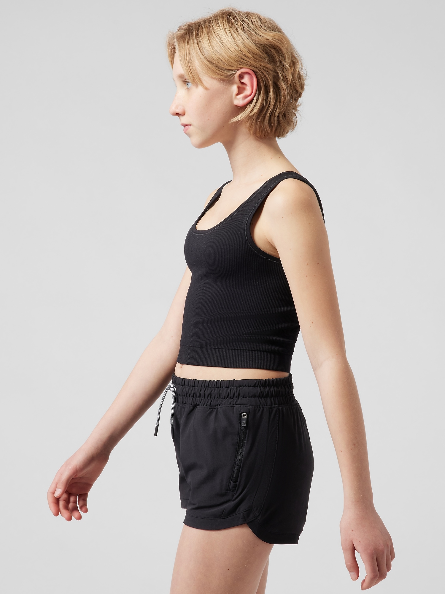 Athleta Girl Rise Above Rib Crop Tank