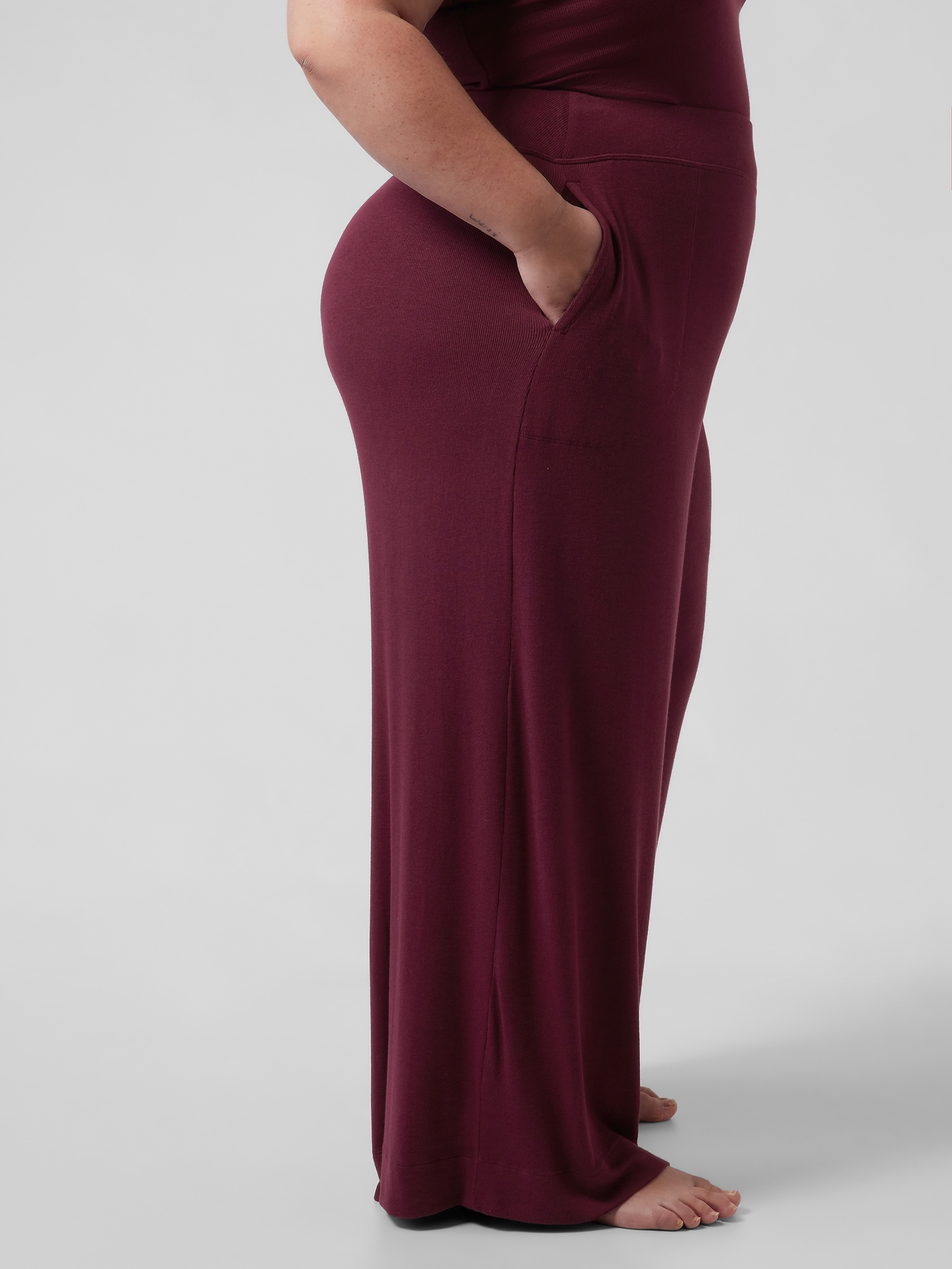 Well Rested Rib Sleep Wide Leg Pant