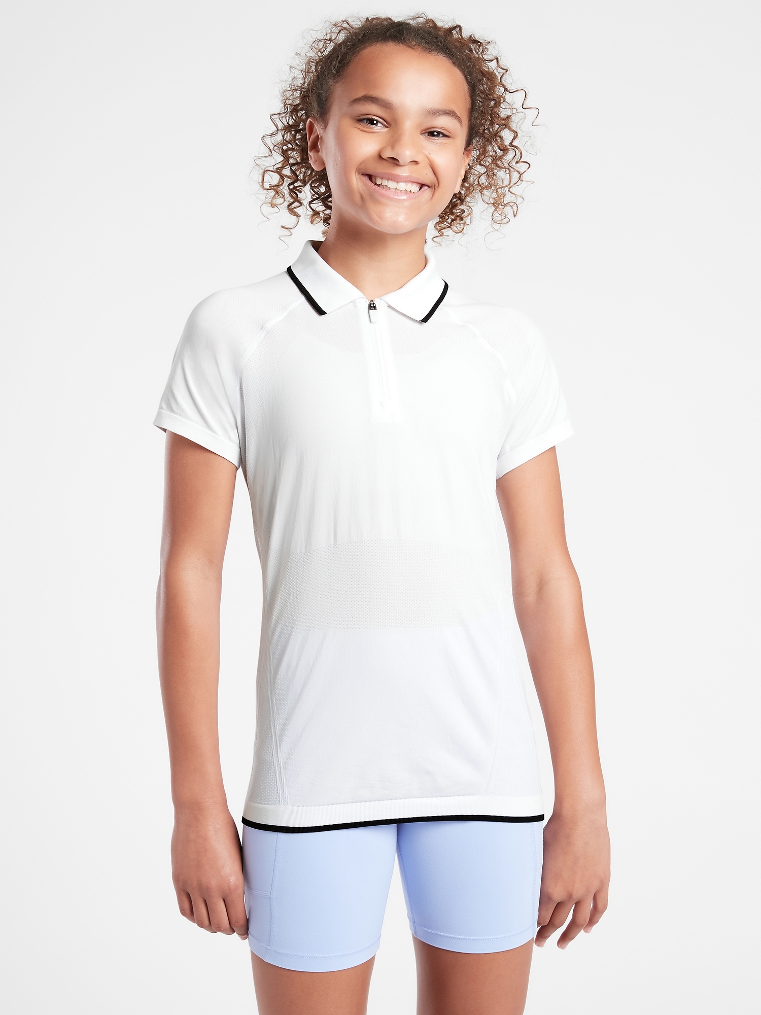 Athleta Girl Power Up Short Sleeve Polo