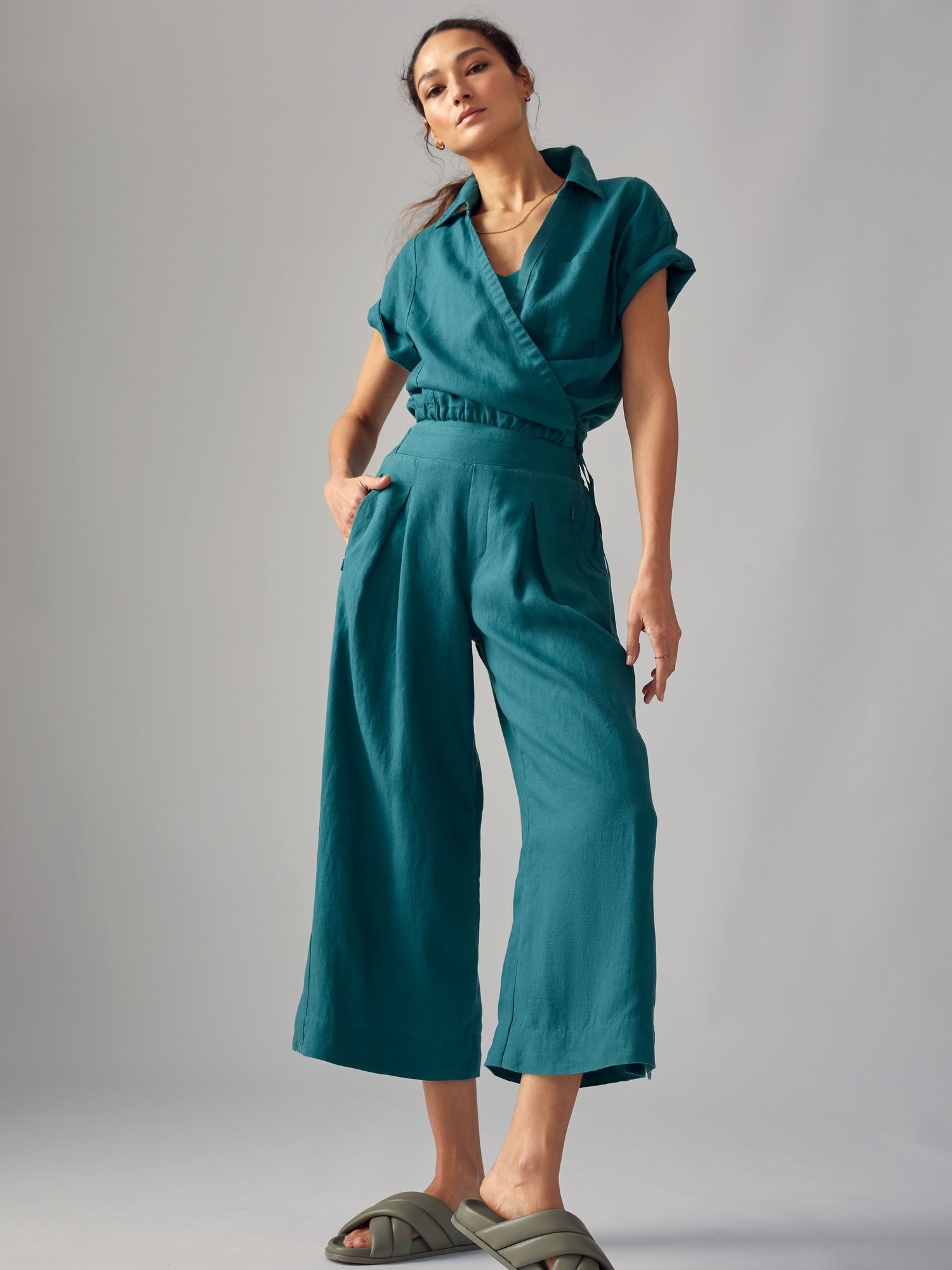 Playa Linen Wide Crop