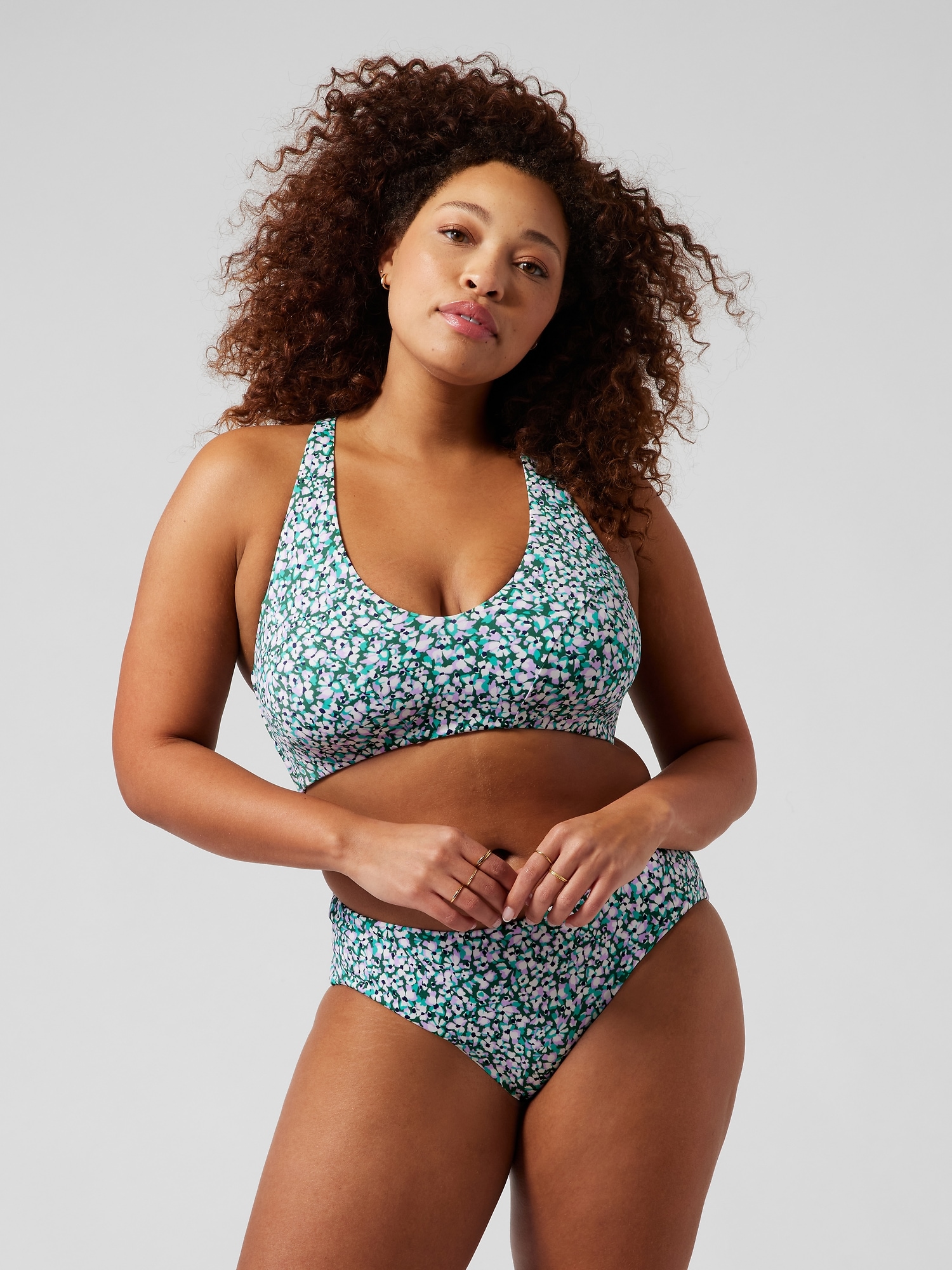 Triangle Printed Bikini Top D