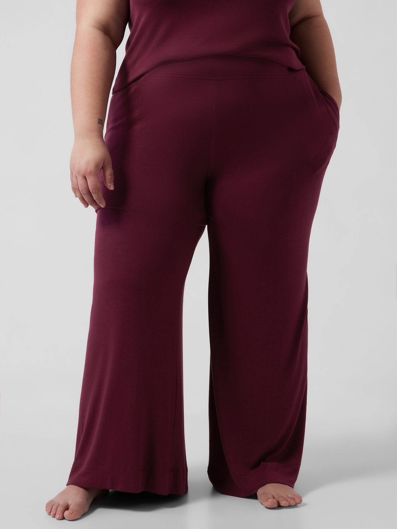 Well Rested Rib Sleep Wide Leg Pant