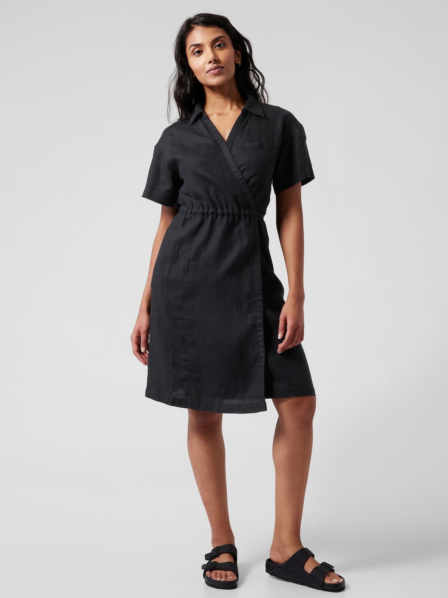 Playa Linen Wrap Dress