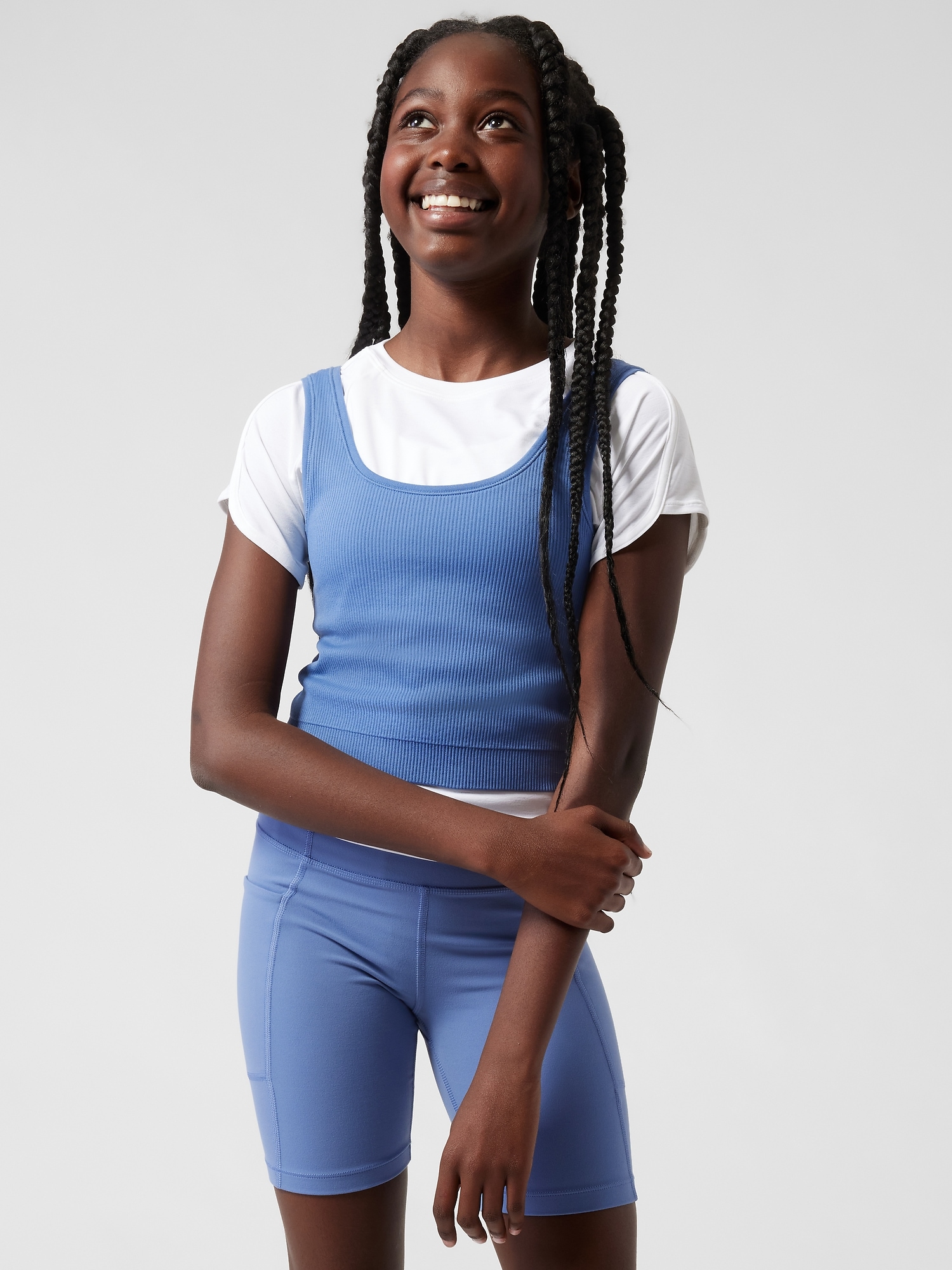 Athleta Girl Rise Above Rib Crop Tank