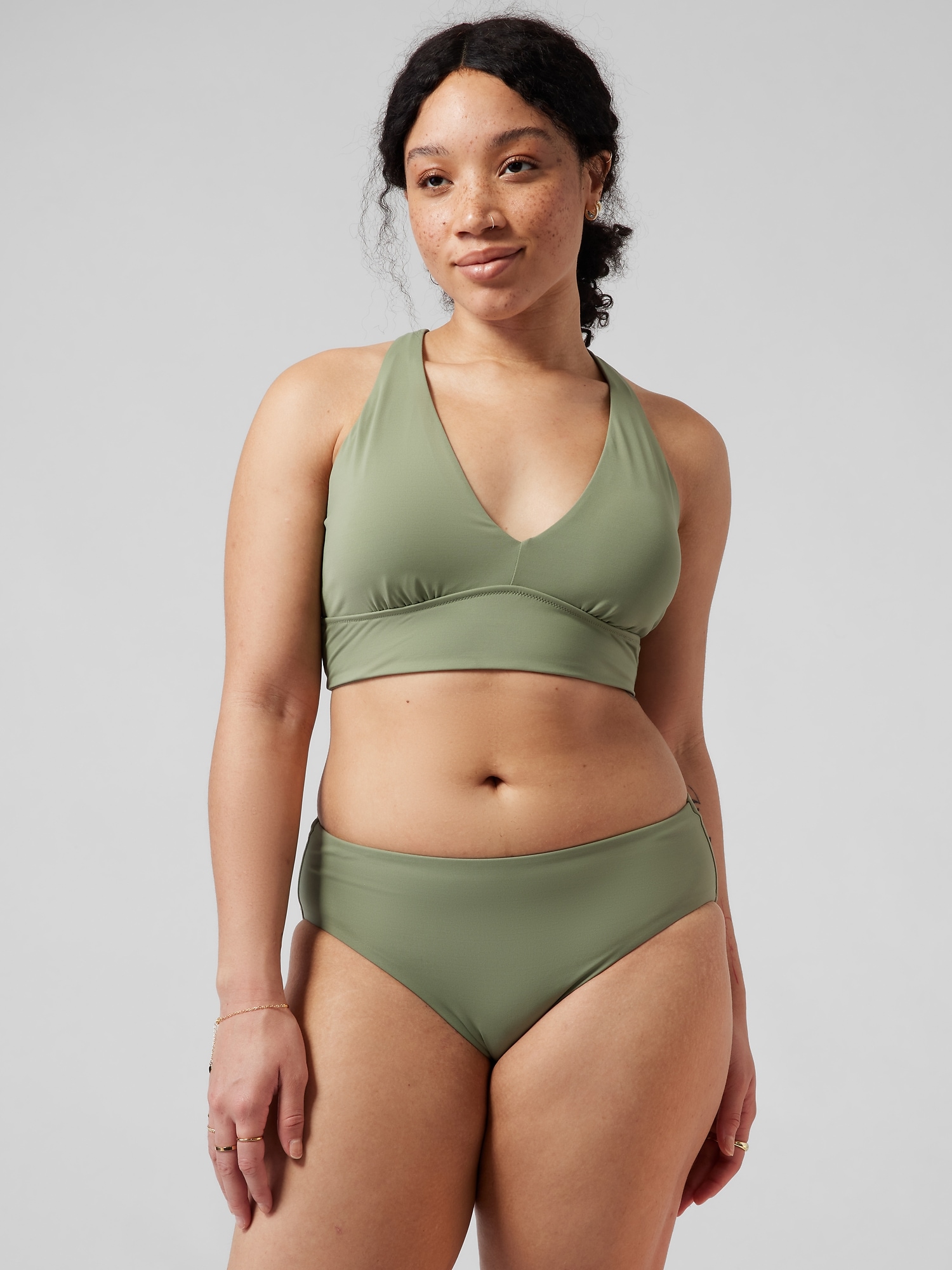 Longline Plunge Bikini Top A