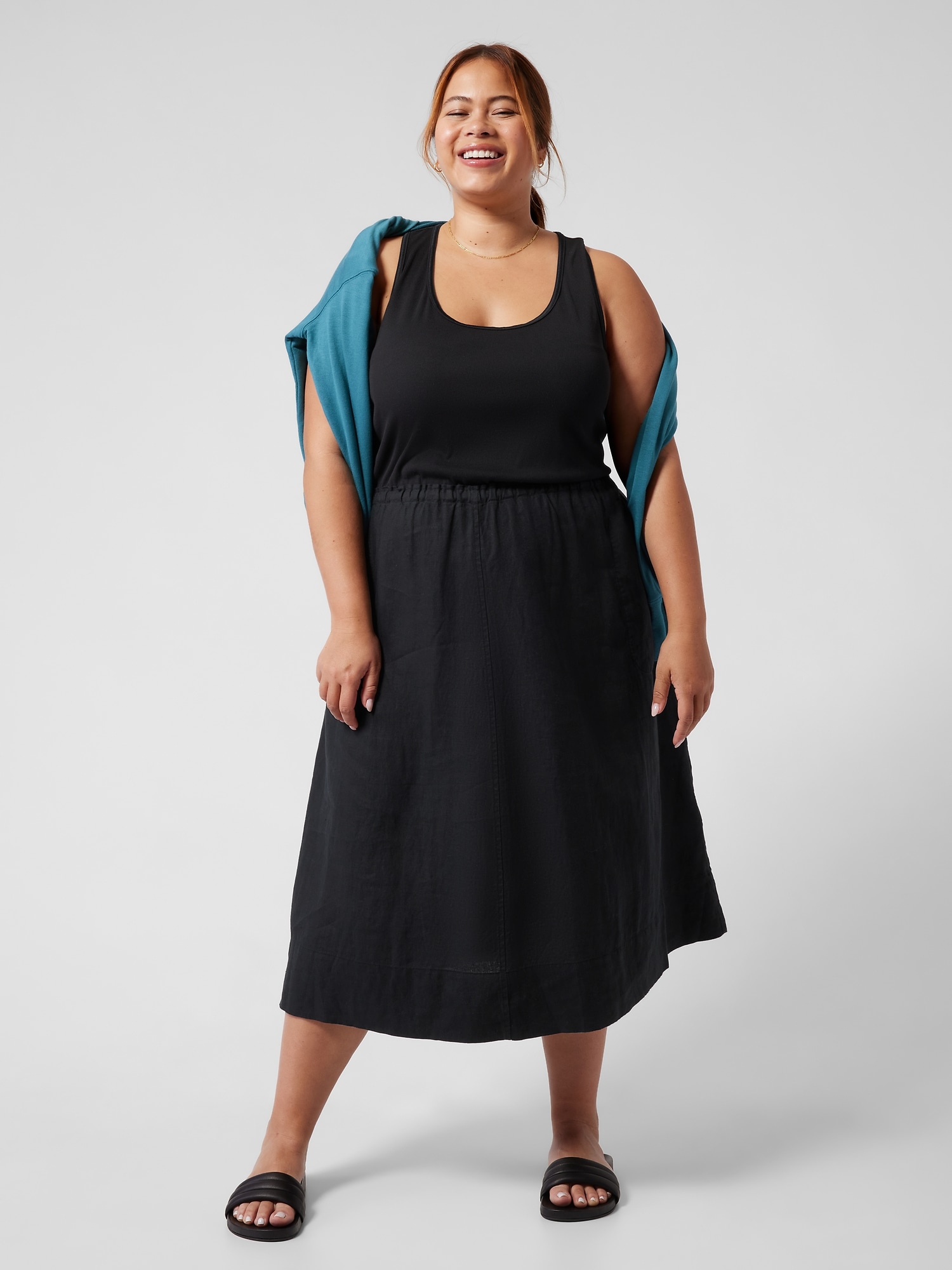 Baja Linen Midi Dress