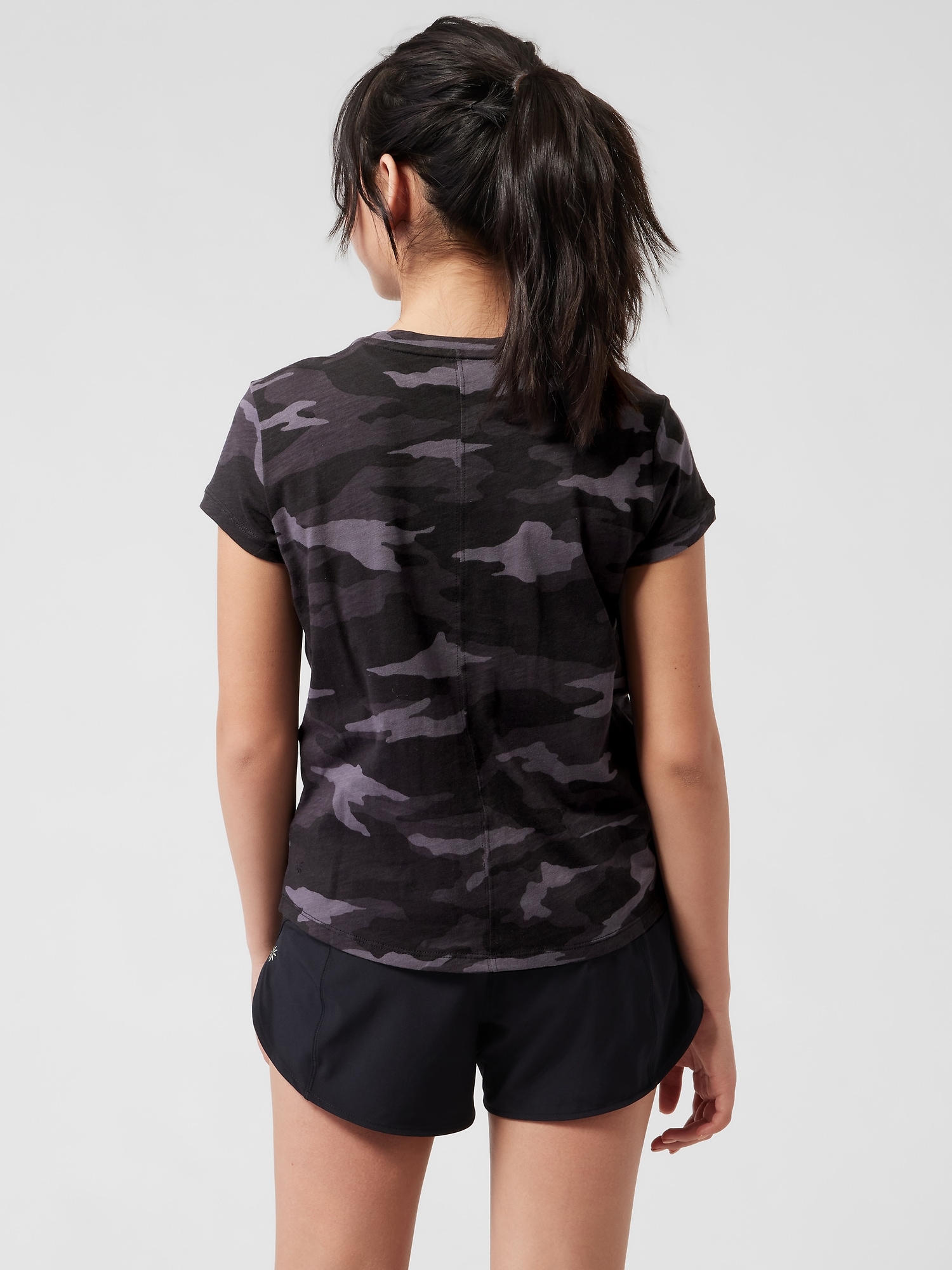 Athleta Girl Black Camo Daily Tee