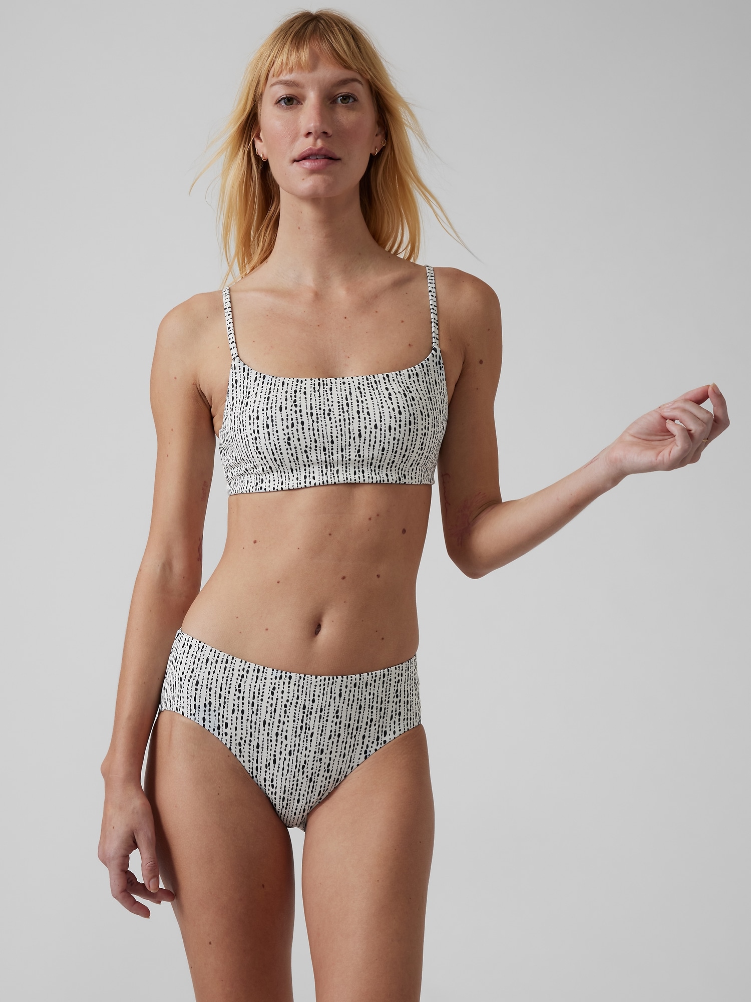 Scoop Printed Bikini Top A