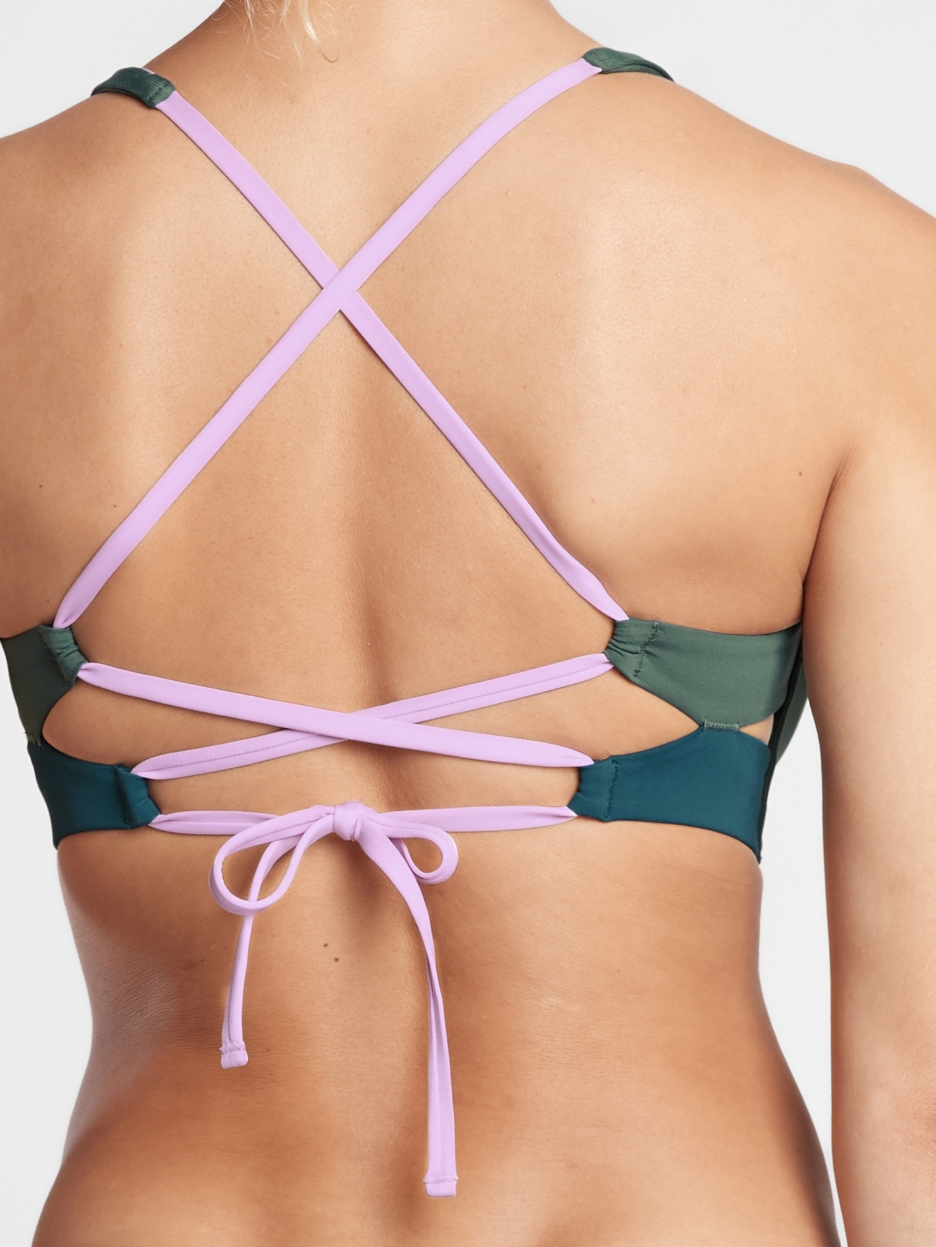 Colorblock Triangle Bikini Top D