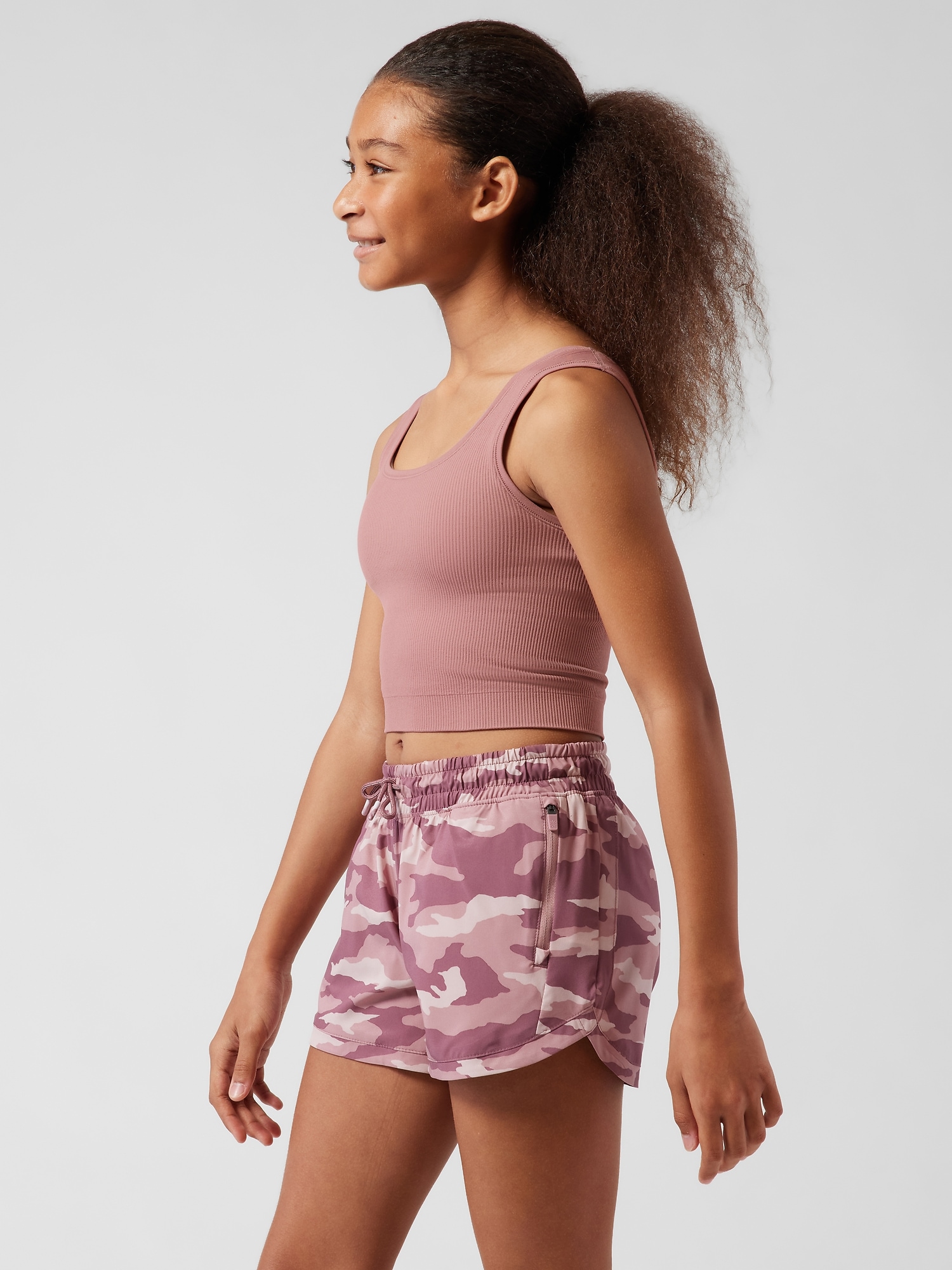 Athleta Girl Rise Above Rib Crop Tank