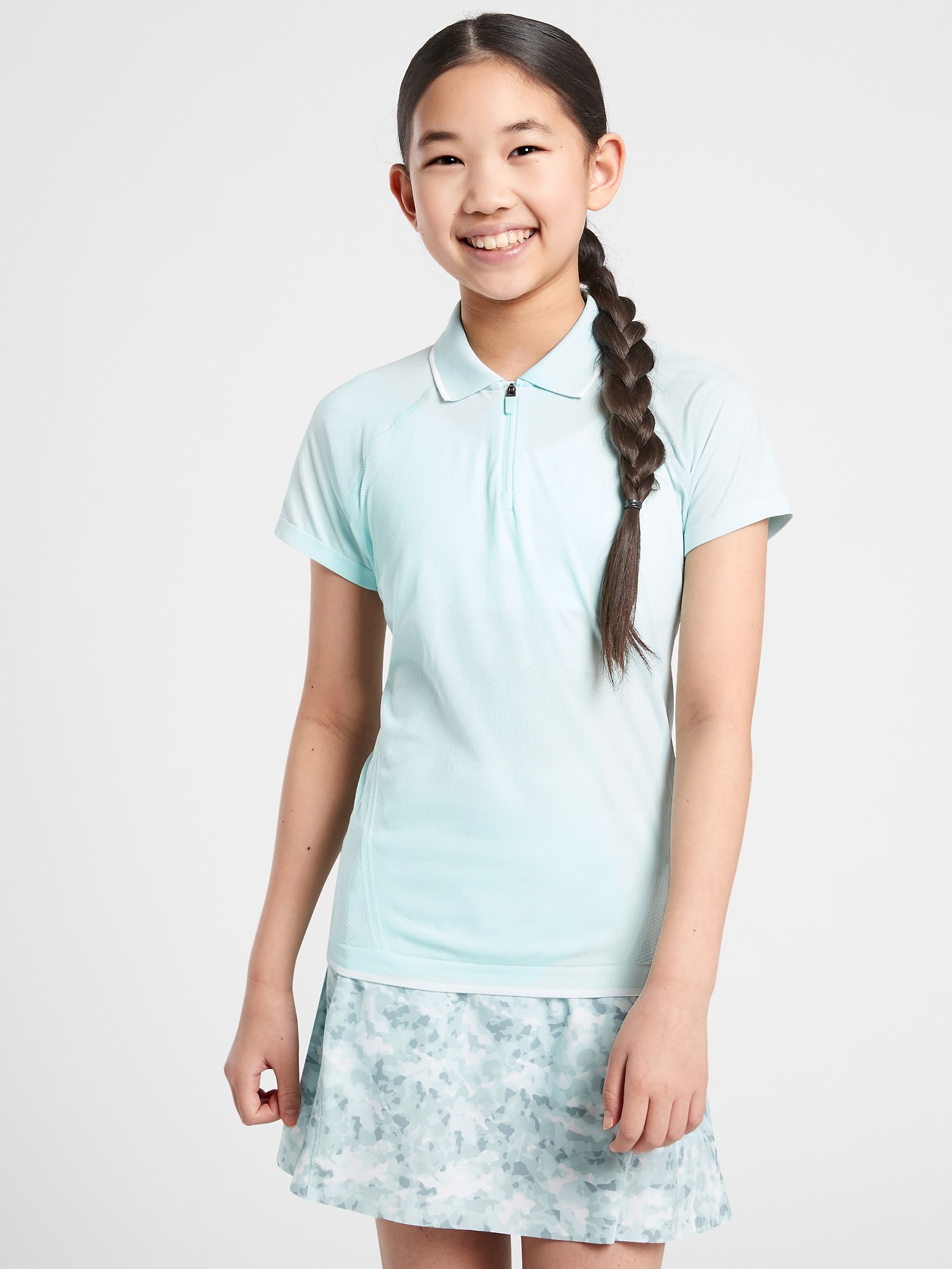 Athleta Girl Power Up Short Sleeve Polo