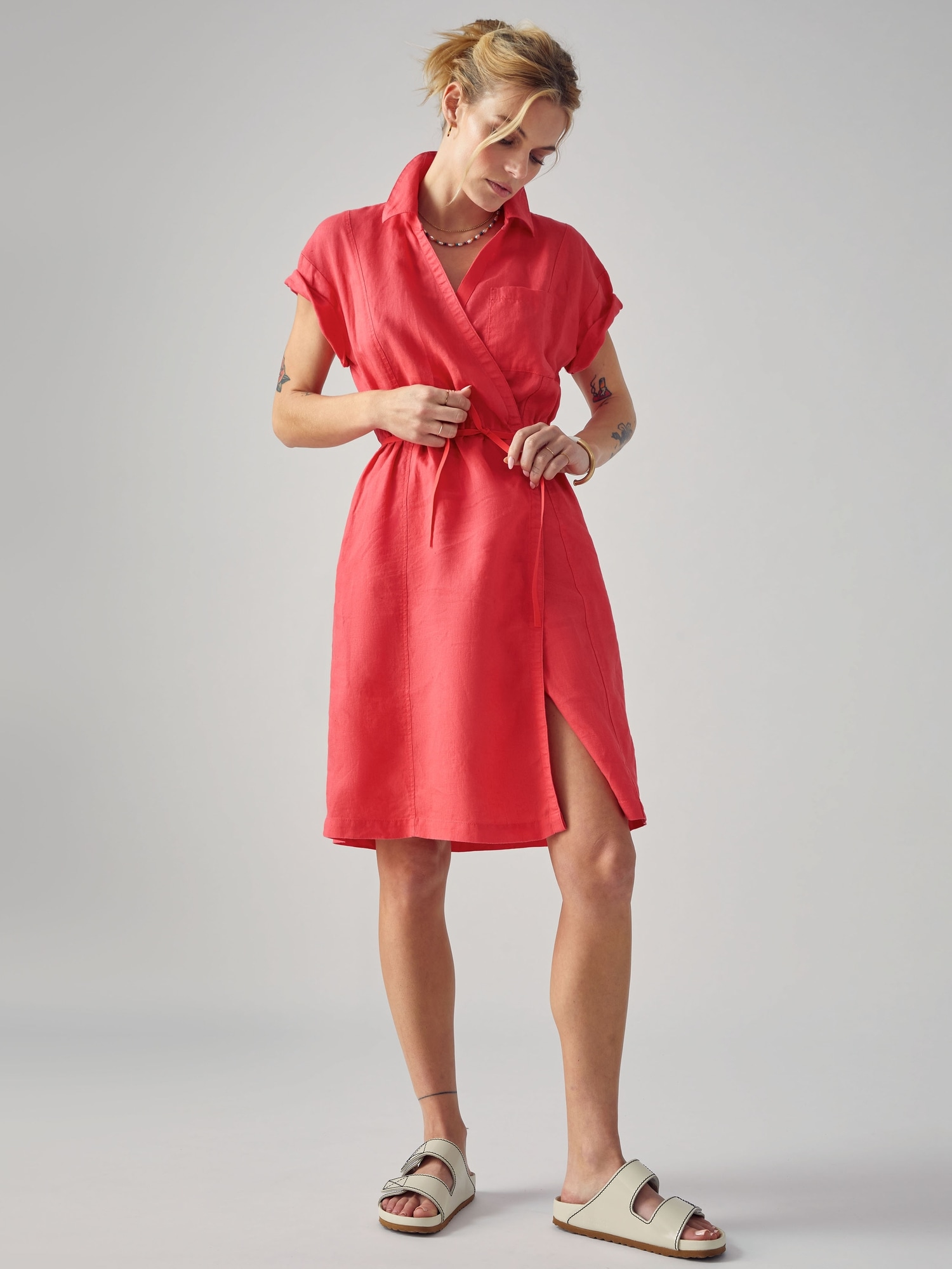 Playa Linen Wrap Dress