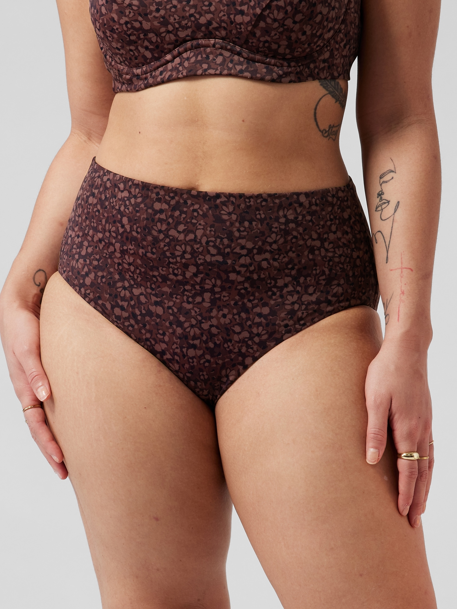 High Waist Printed Bikini Bottom