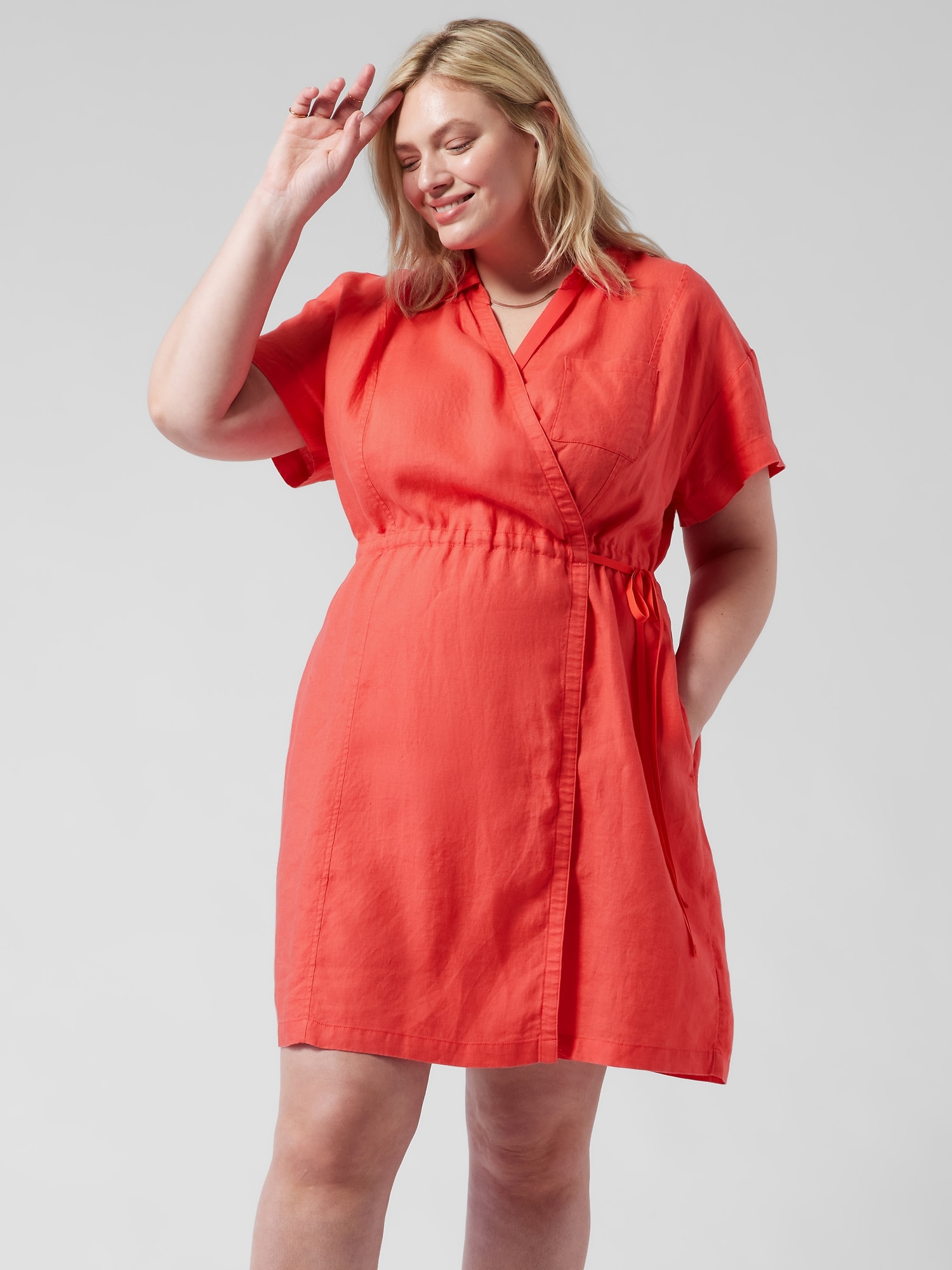 Playa Linen Wrap Dress