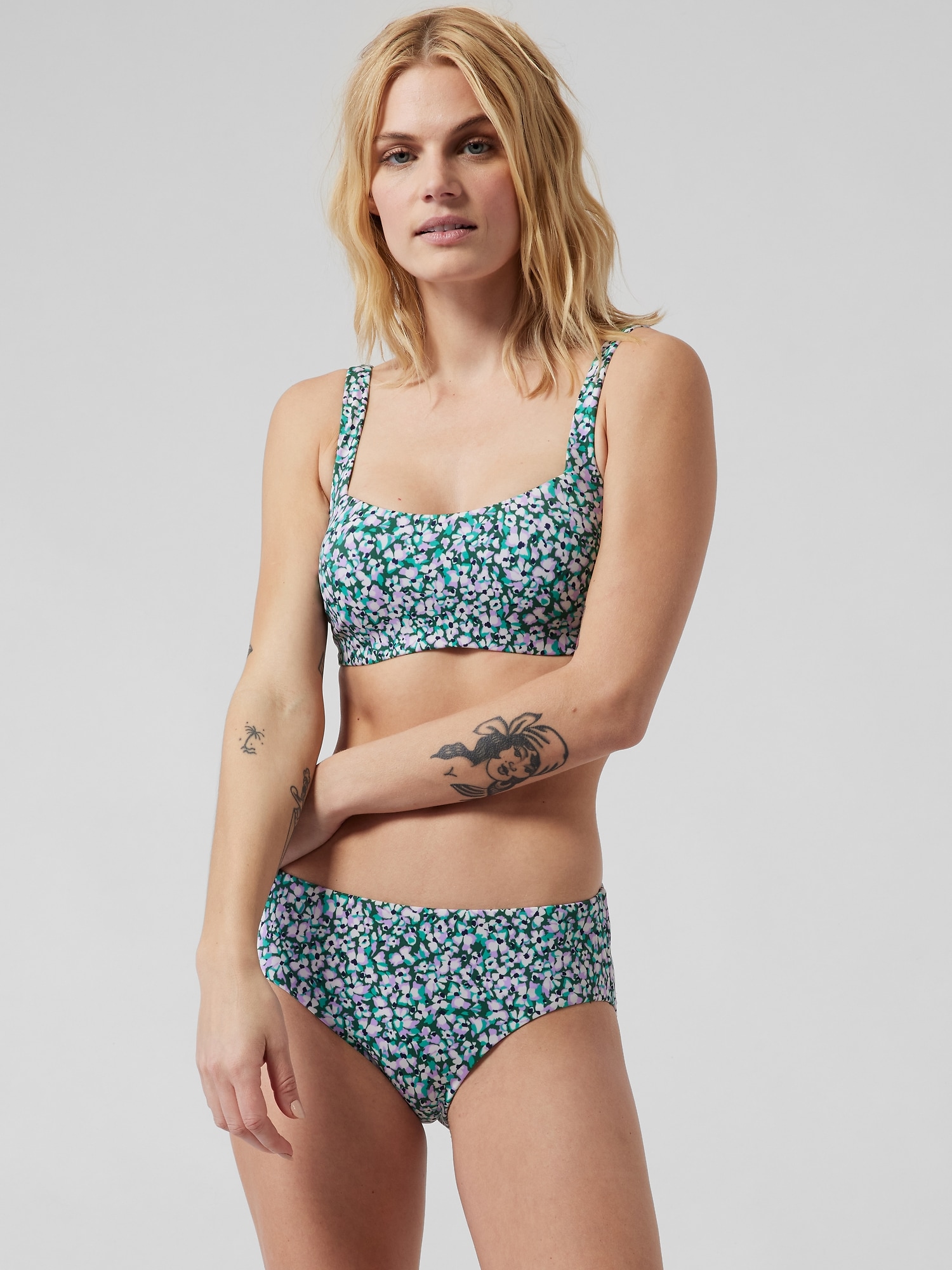 Square Neck Bra Cup Bikini Top