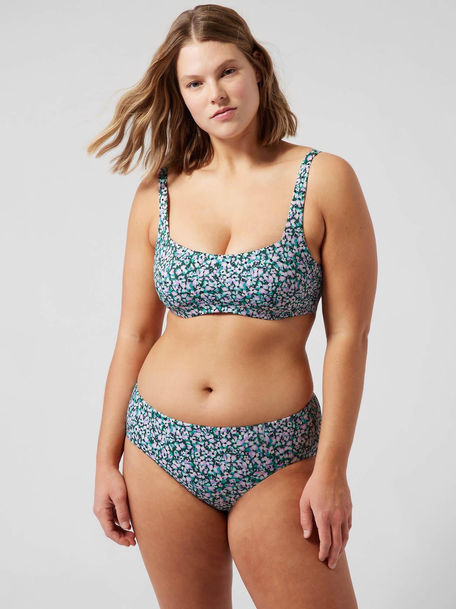 Square Neck Bra Cup Bikini Top