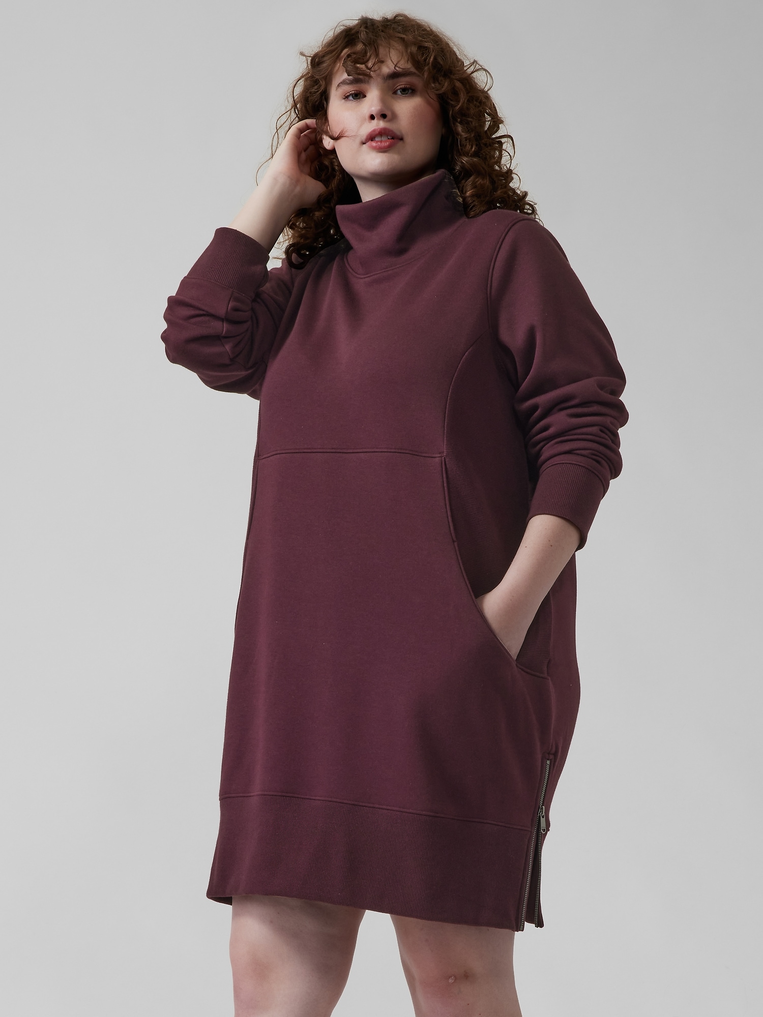 Cozy Karma Funnel Neck Dress