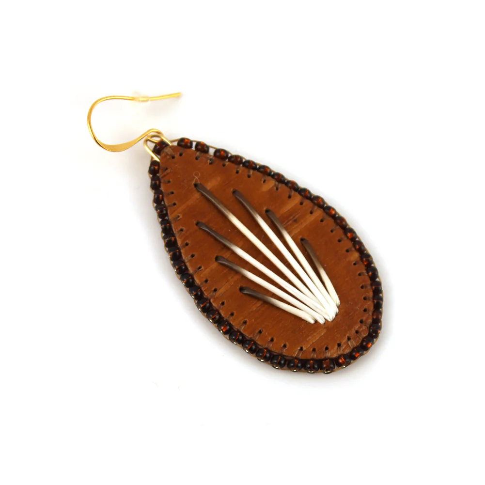 Amber Waboose Quilled Earrings