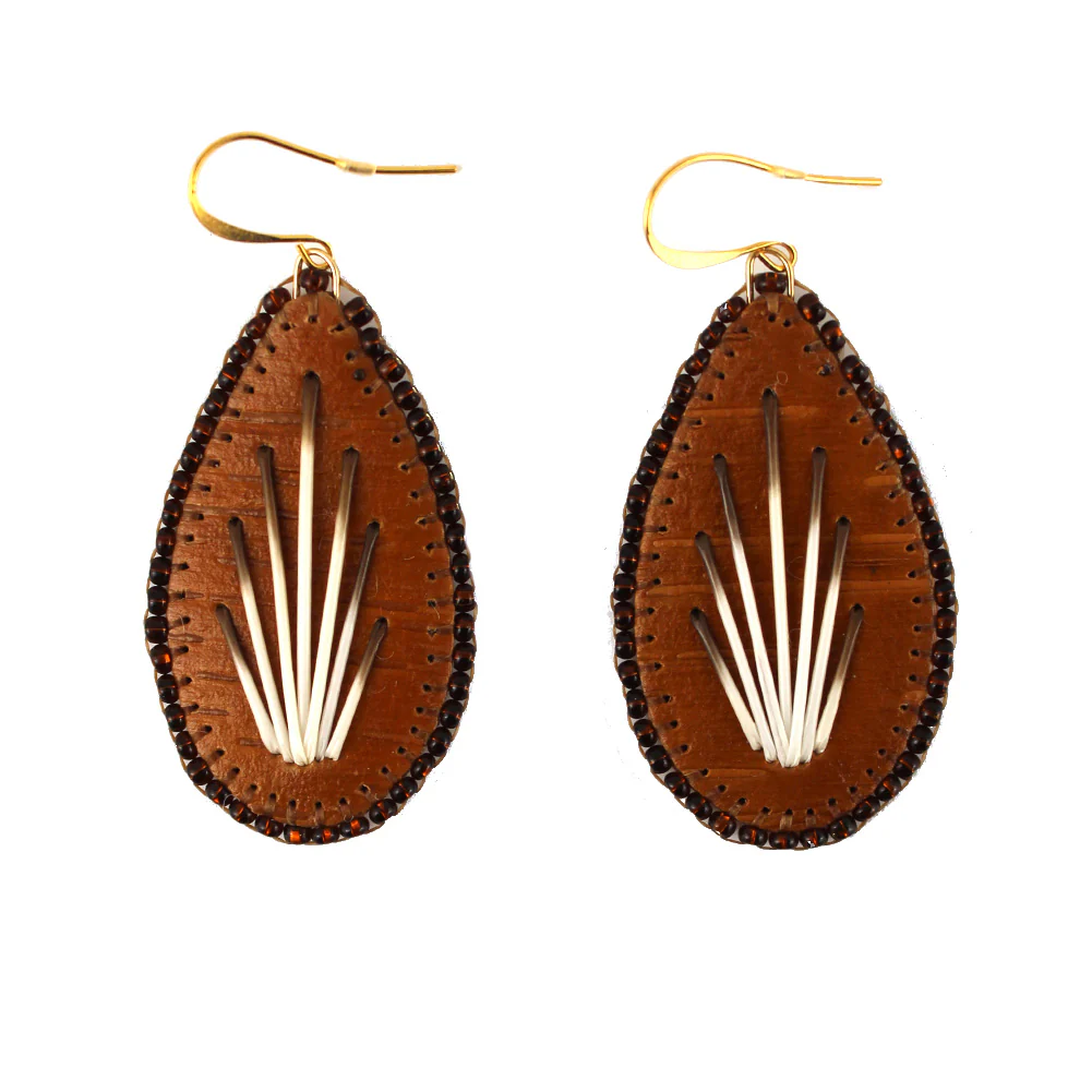 Amber Waboose Quilled Earrings