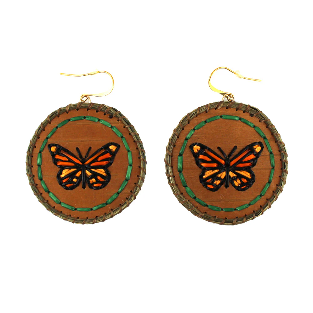 Amber Waboose Butterfly Medallion and Earrings Set