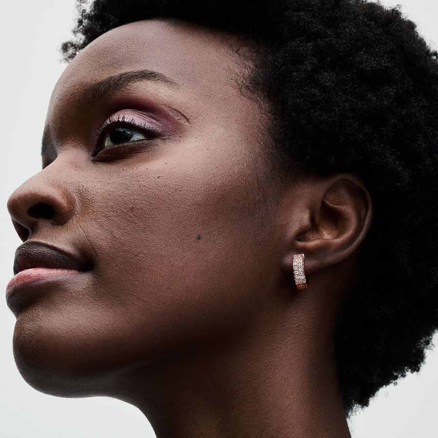 Pandora Timeless Pav&eacute; Double-row Hoop Earrings