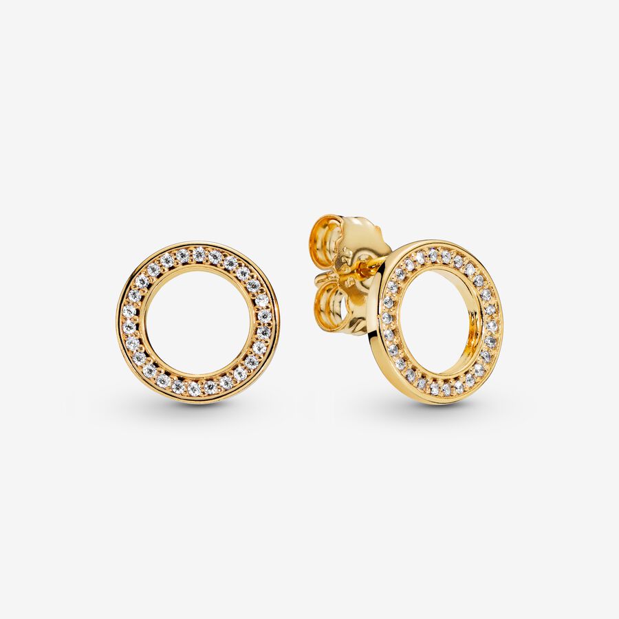 Sparkling Circle Stud Earrings
