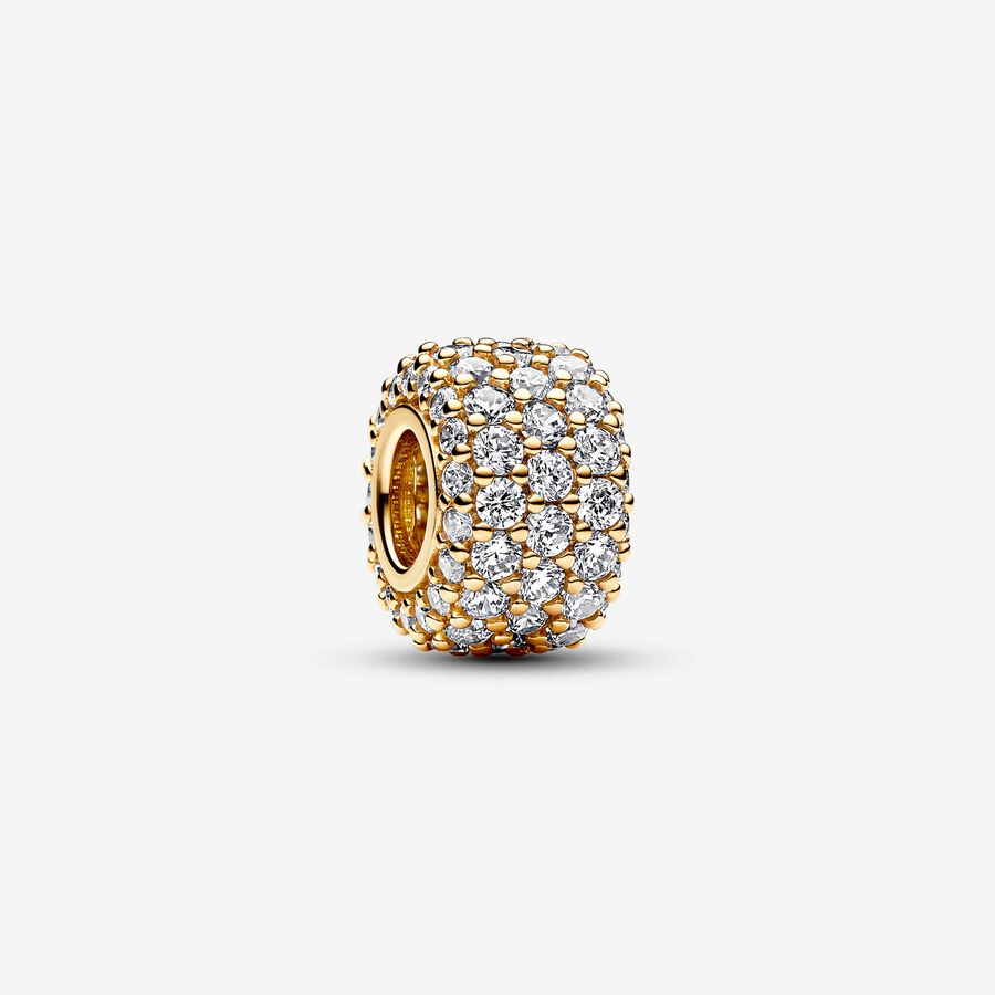 Sparkling Pav&eacute; Triple-row Charm