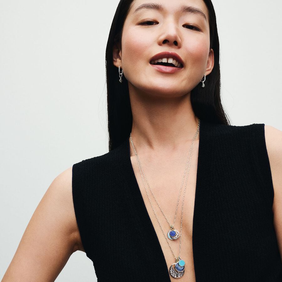 Turquoise-colored Engravable Mini Medallion Charm